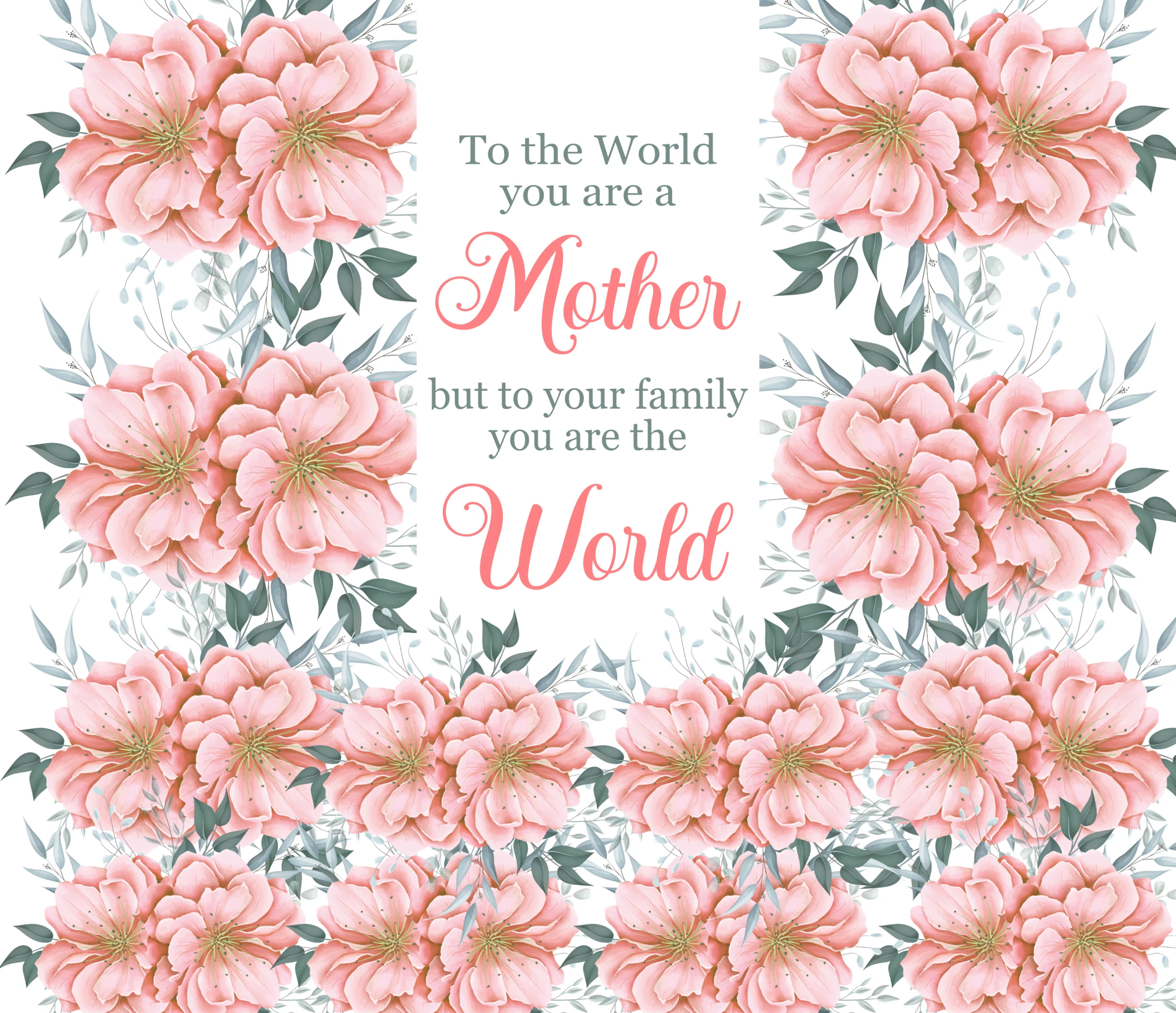 20oz Skinny Tumbler Sublimation Print - Mothers Day - Image 2