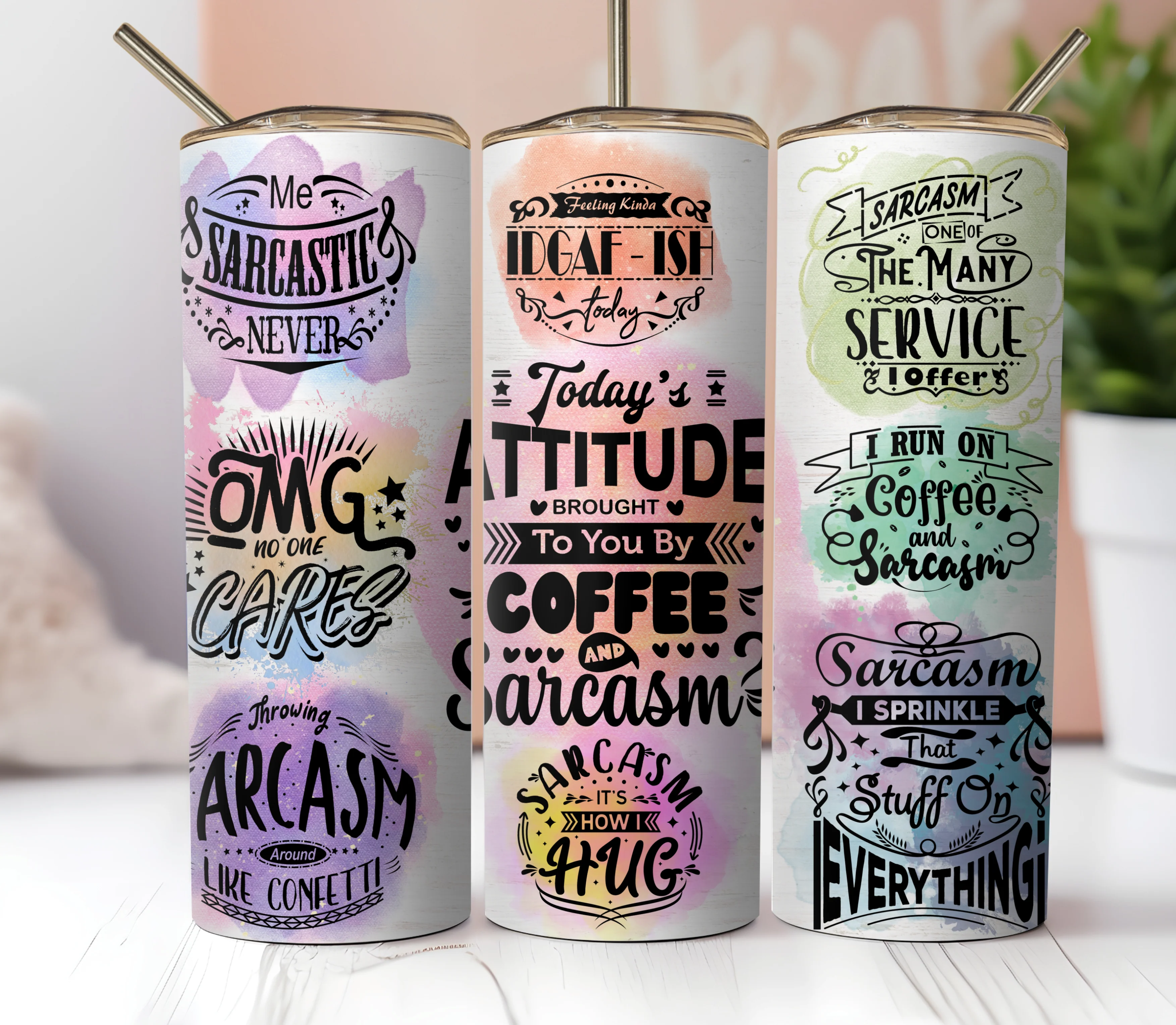 20oz Skinny Tumbler Sublimation Print - Sarcasm