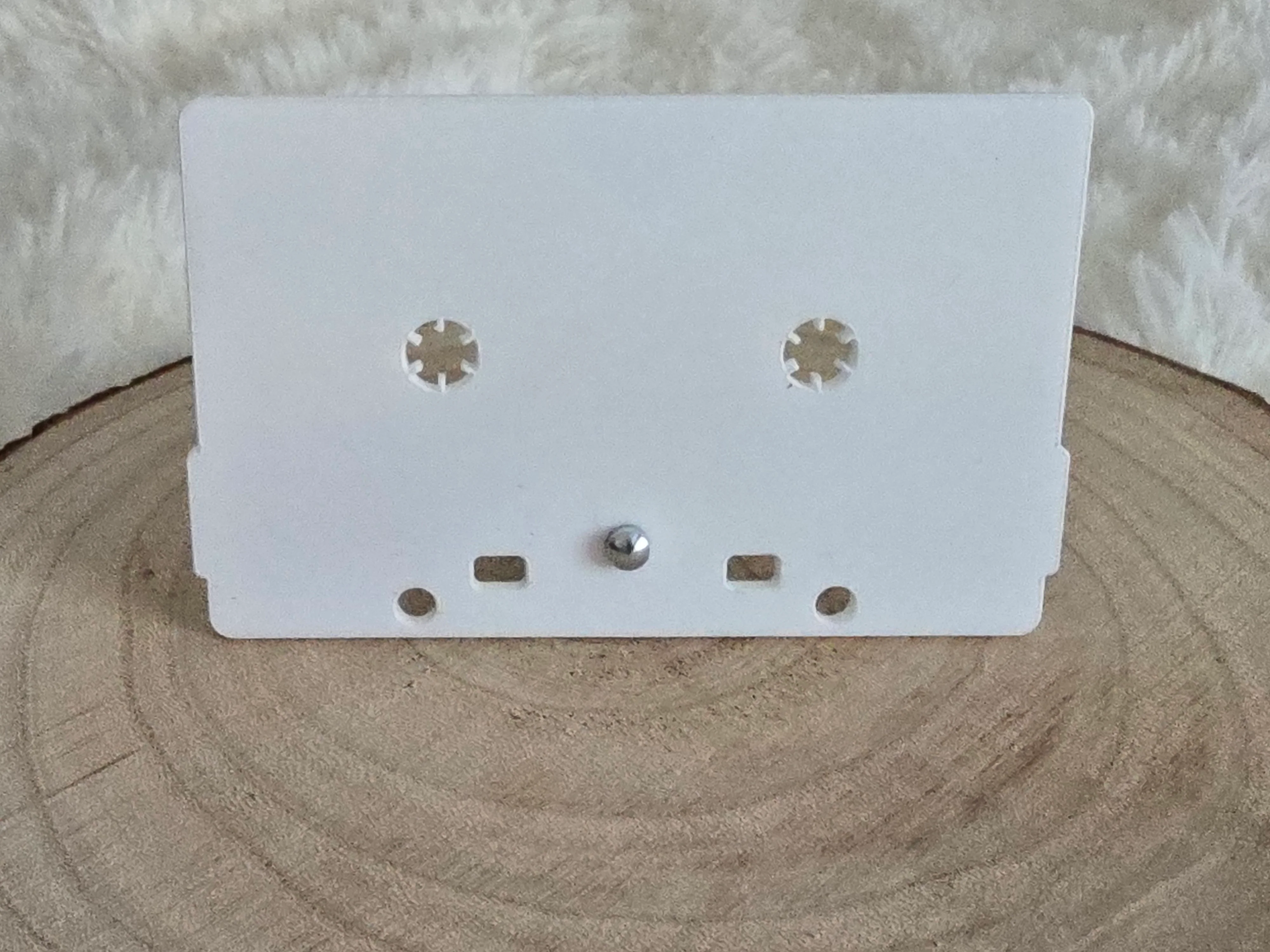 Acrylic Cassette Tape Shaped with Pin Stand