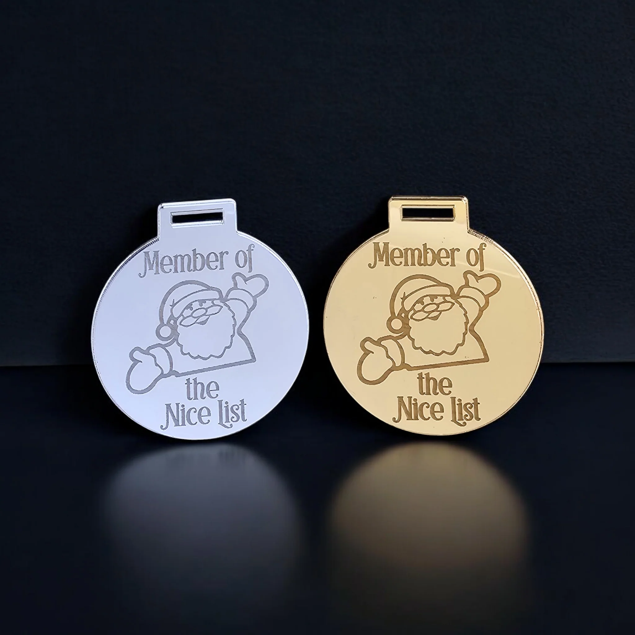 New Acrylic Santa Nice List Medal