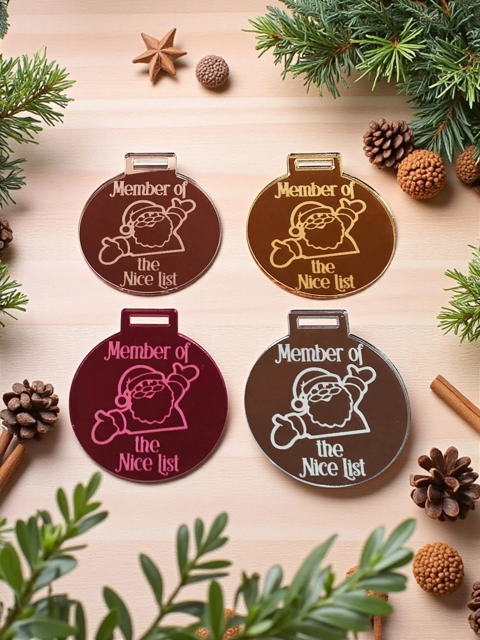 New Acrylic Santa Nice List Medal - Image 2