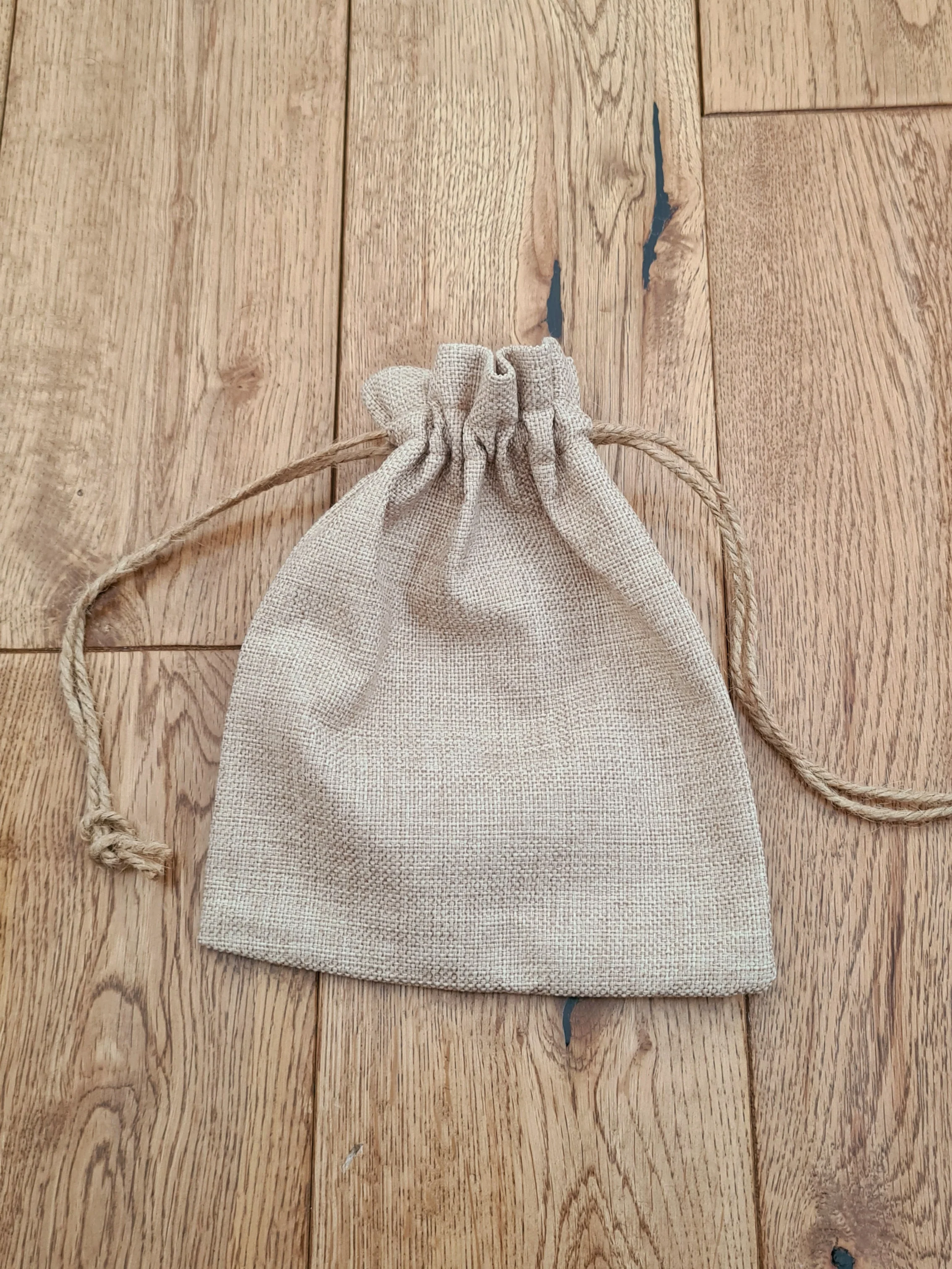 Faux Burlap Drawstring Bag - Image 2