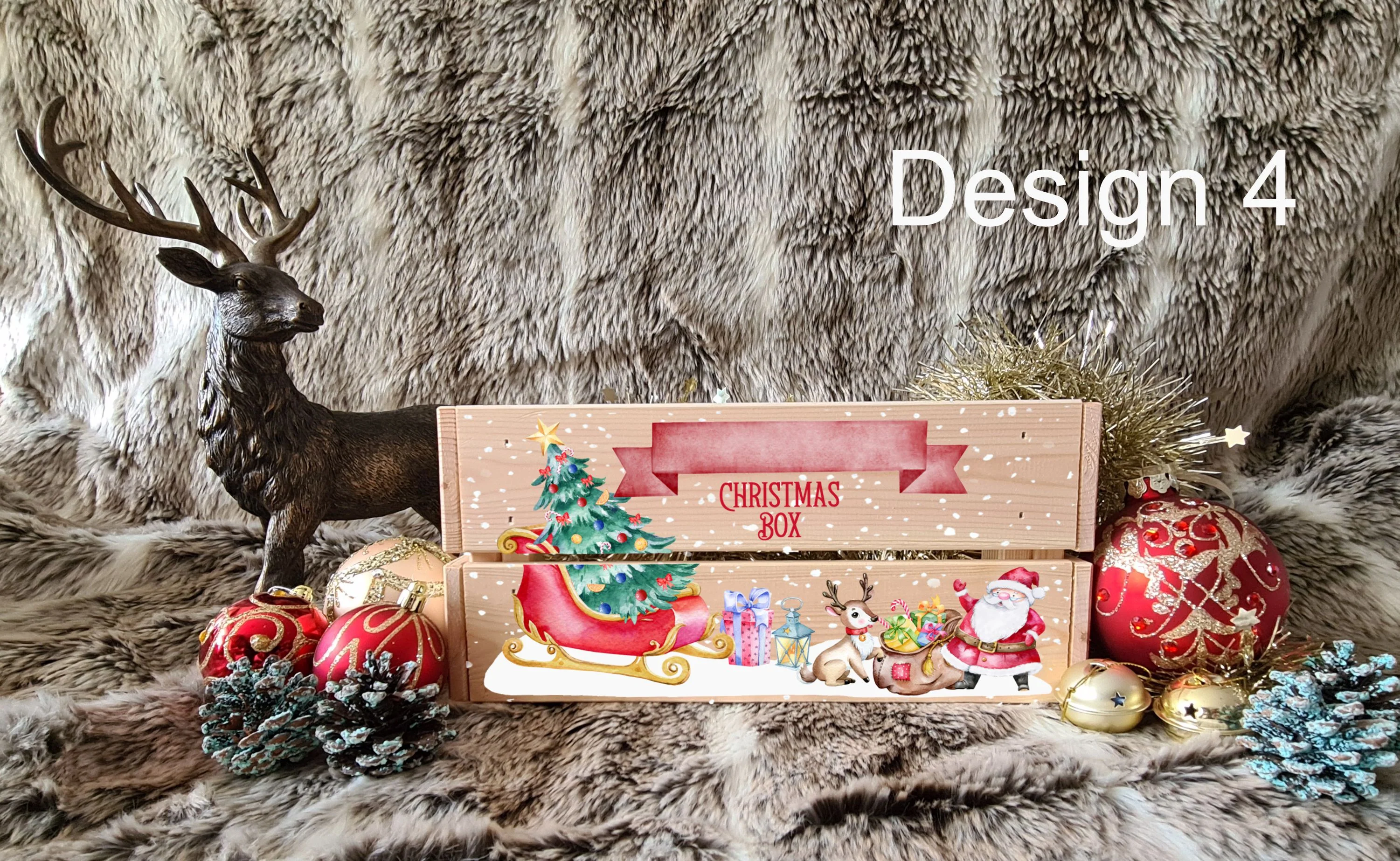 UV Printed Christmas Wooden Crate - Image 4