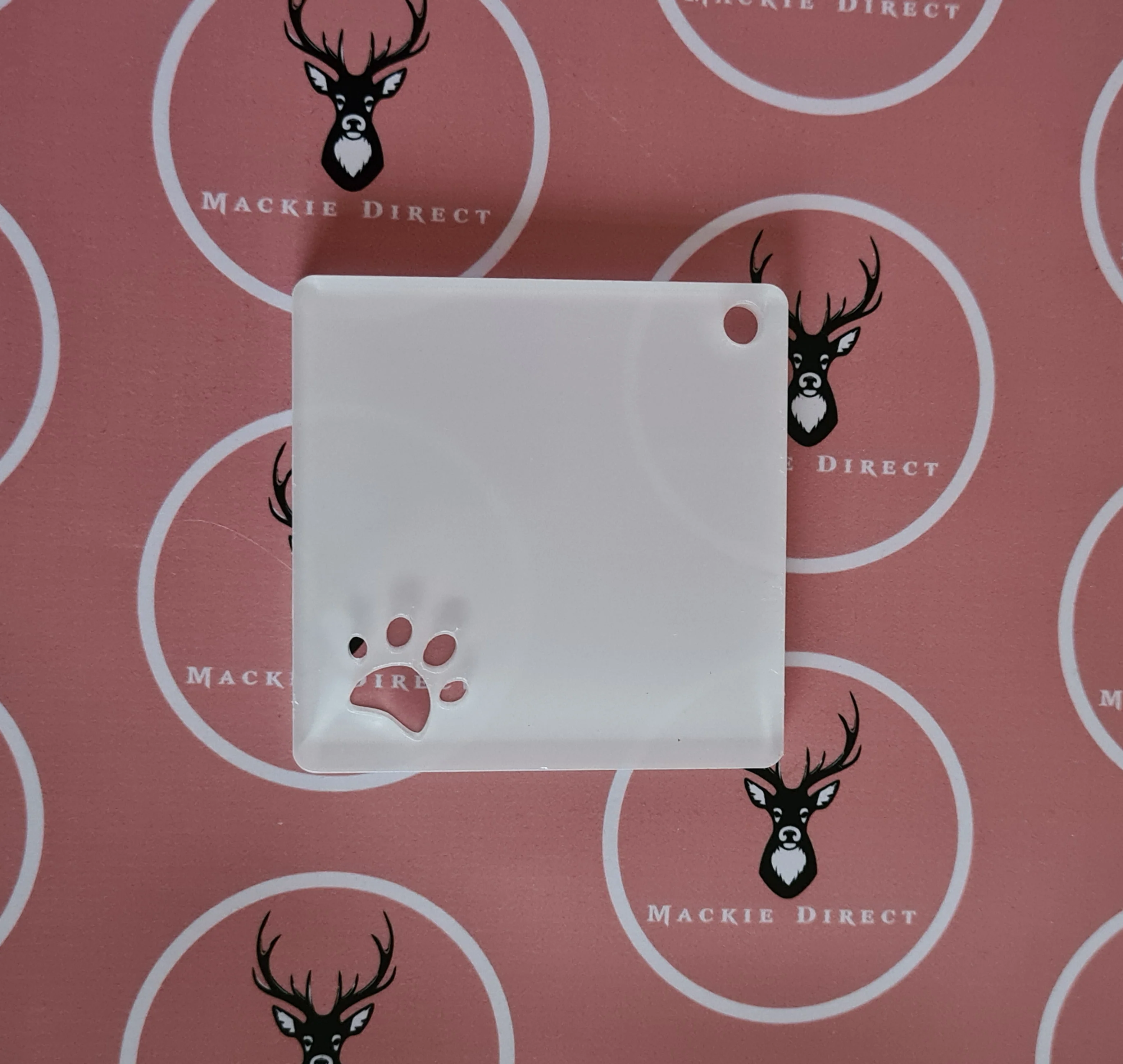 Acrylisub Sublimation Coated Pawprint Cut Out Keyring - Image 3