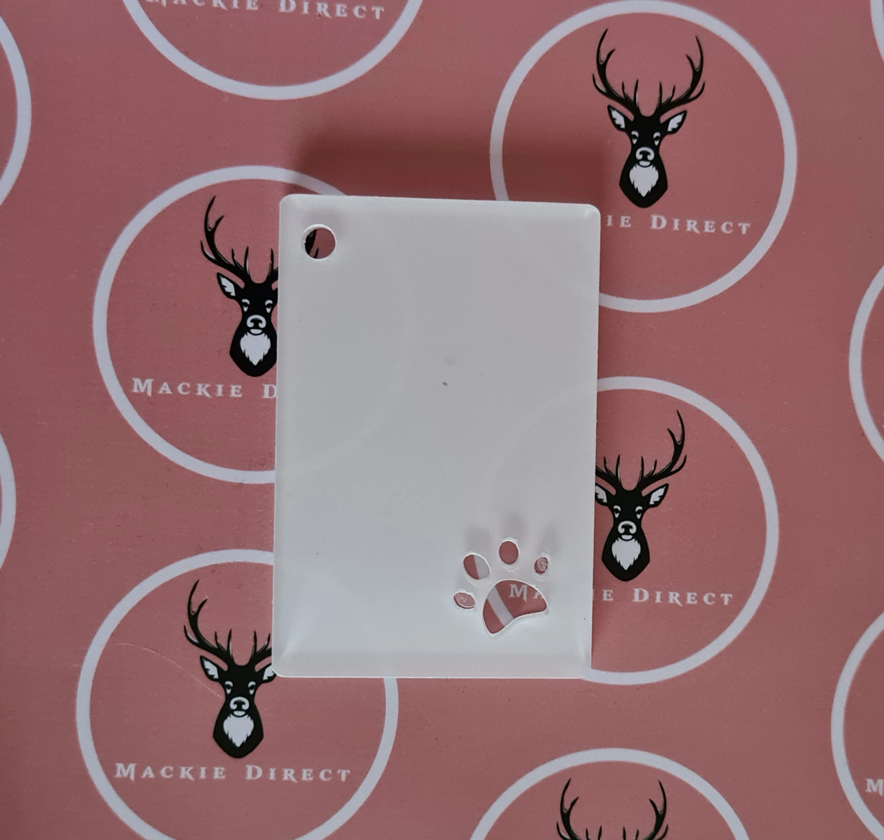 Acrylisub Sublimation Coated Pawprint Cut Out Keyring - Image 4