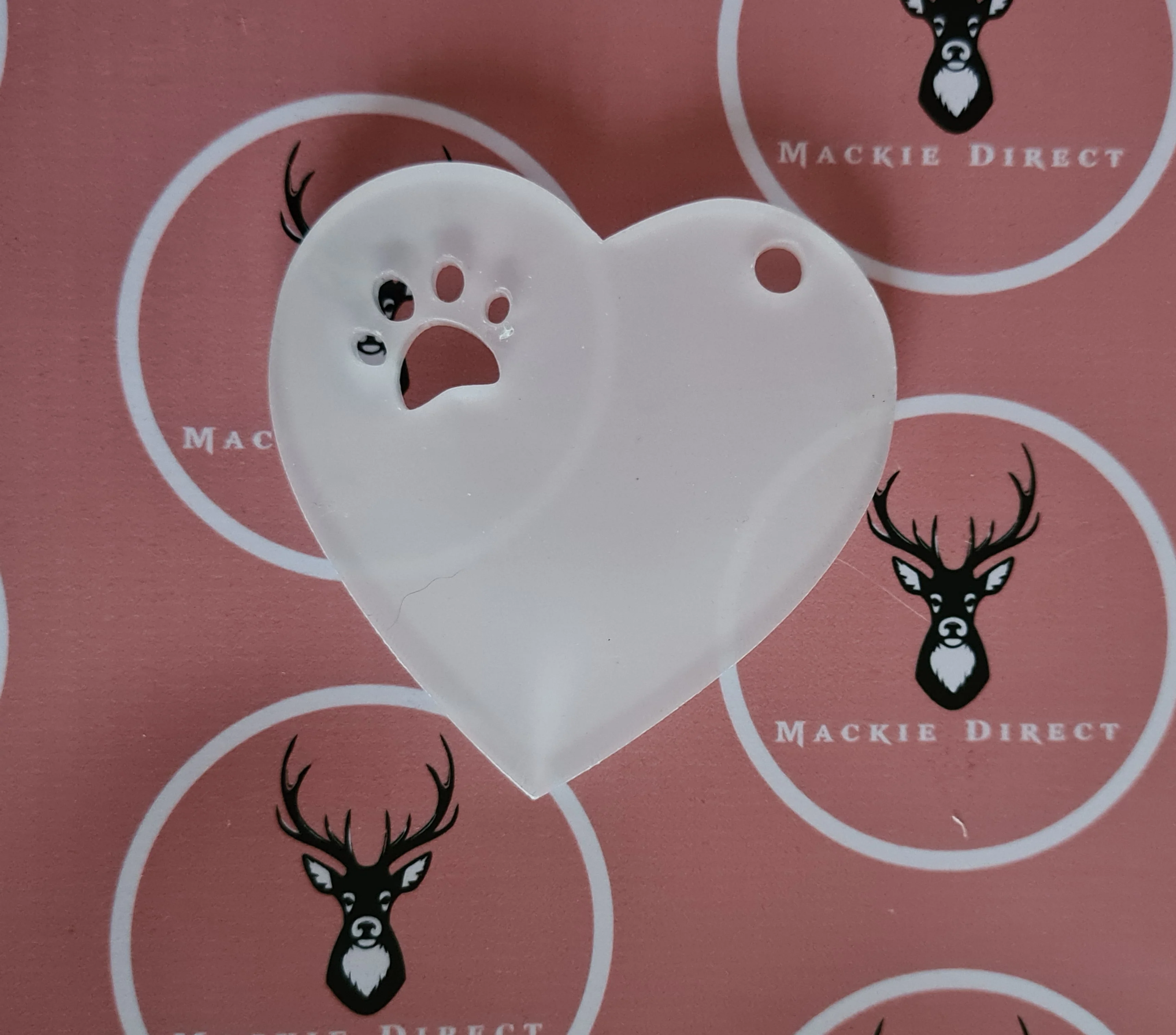 Acrylisub Sublimation Coated Pawprint Cut Out Keyring - Image 6