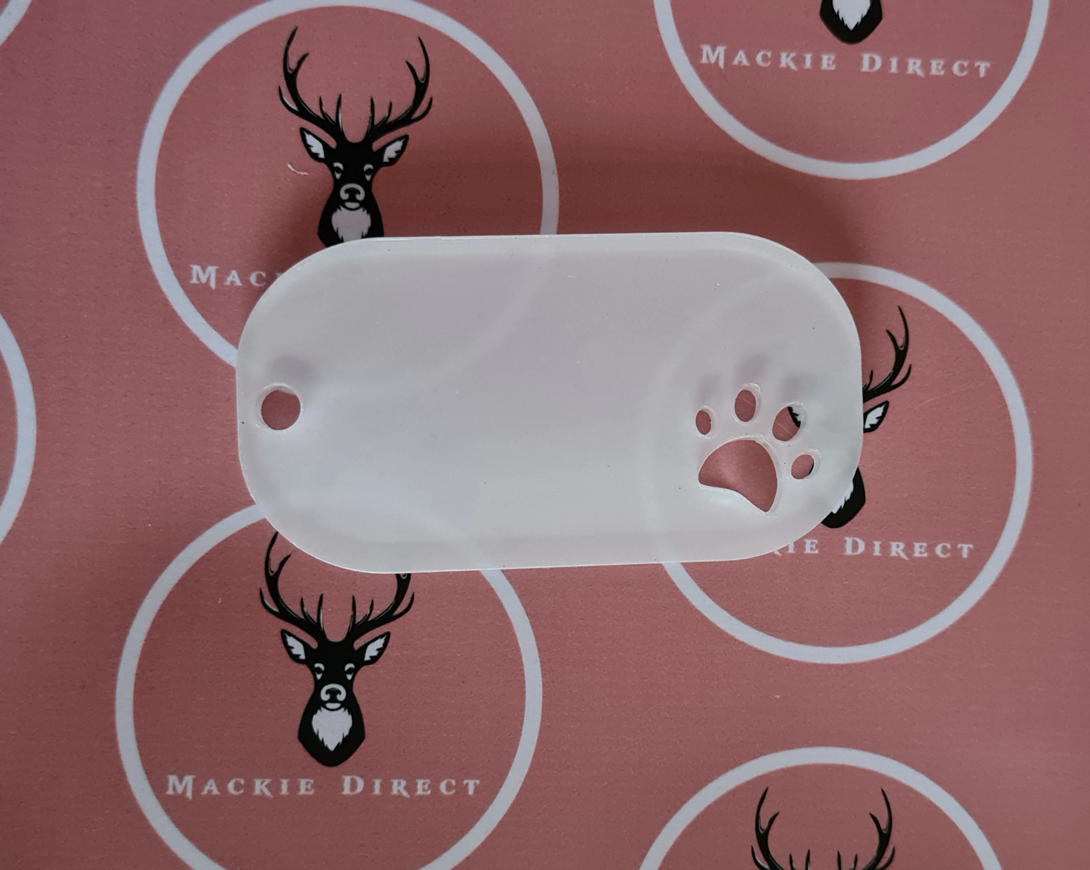 Acrylisub Sublimation Coated Pawprint Cut Out Keyring - Image 7