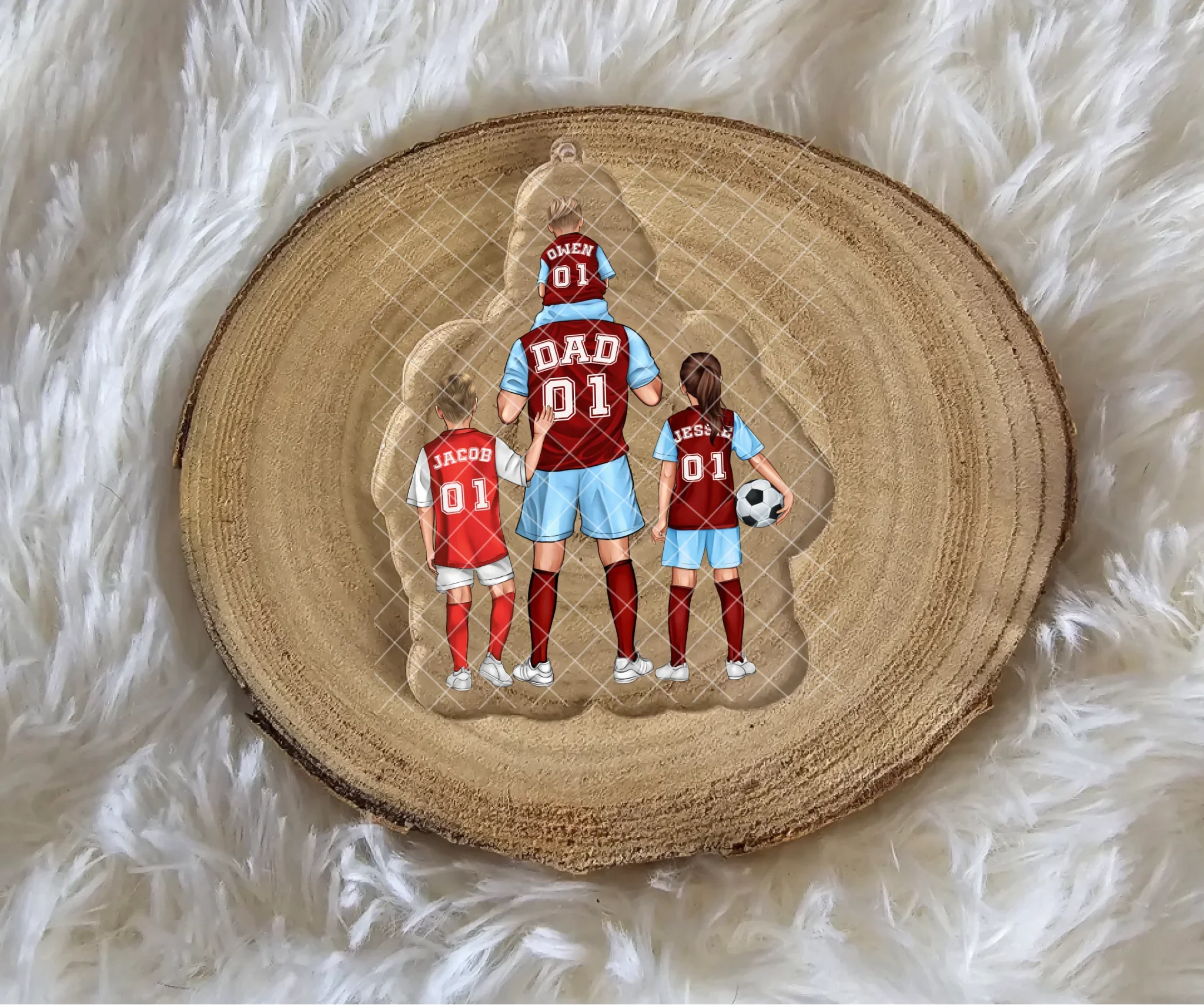 Football Dad & Child/Children Car Charm - Image 3