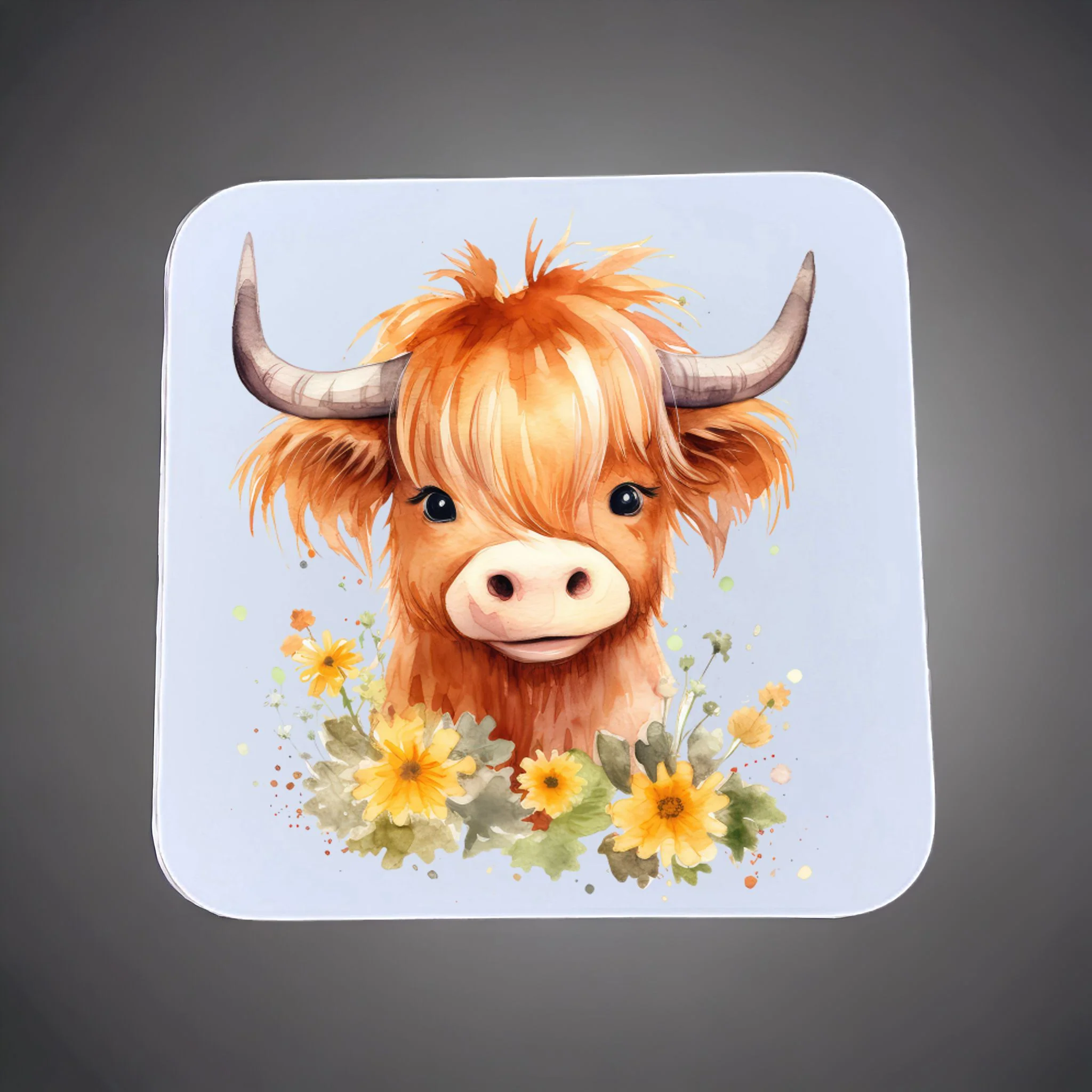 Highland Cow Coaster Sublimation Print - Image 4