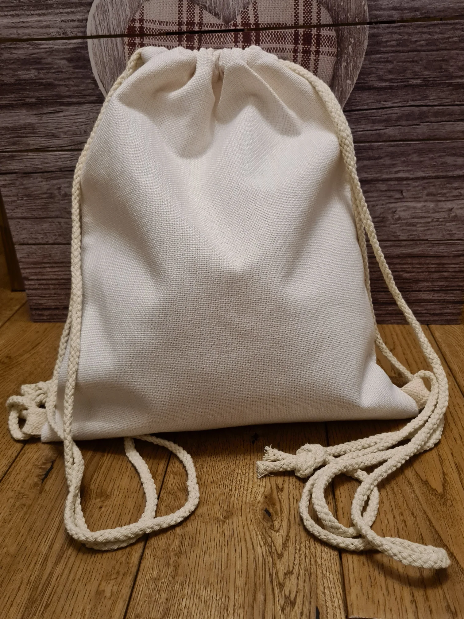 Linen Drawcord Bag suitable for sublimation - Image 2
