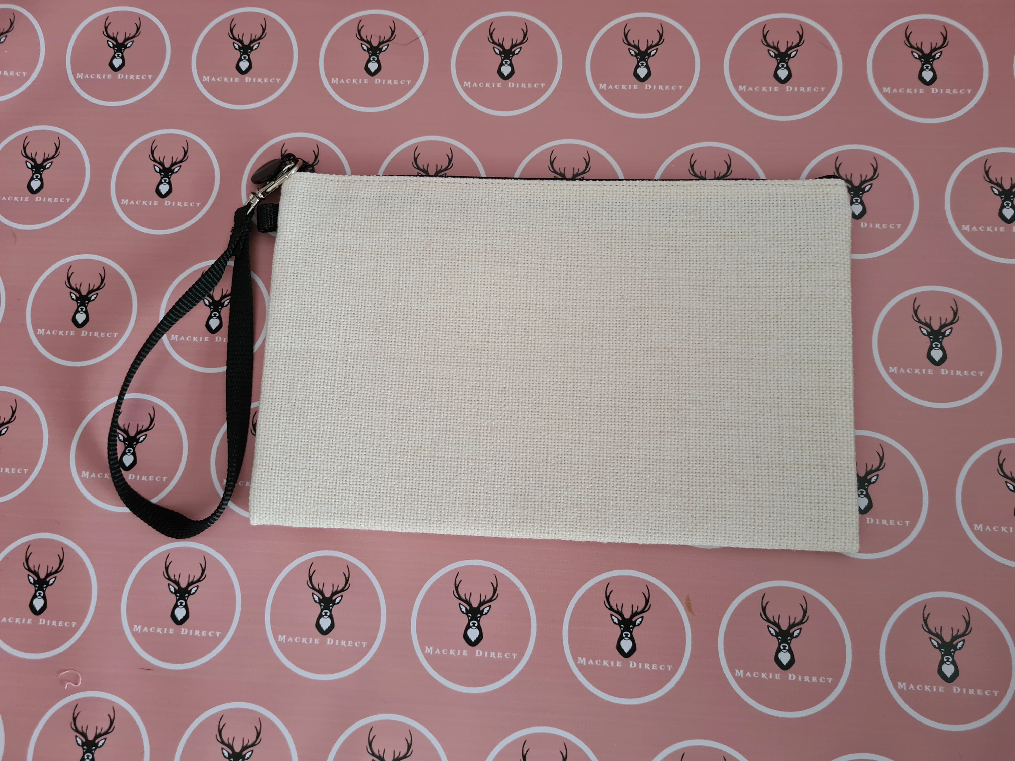 Linen Zip Pouch with Wristlet - 24 x 15cm - Image 2