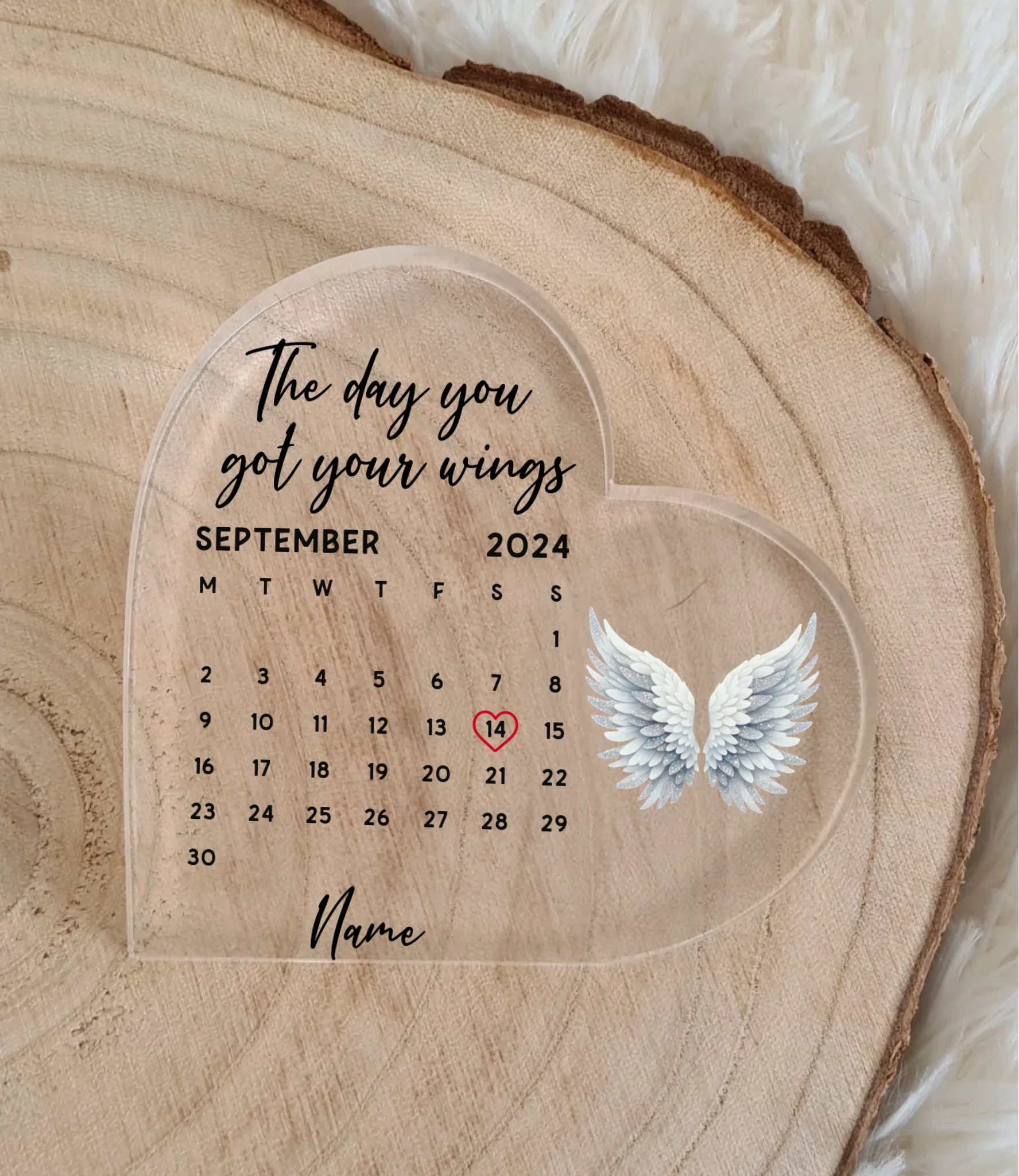 Memorial UV Printed Freestanding Heart - Image 2
