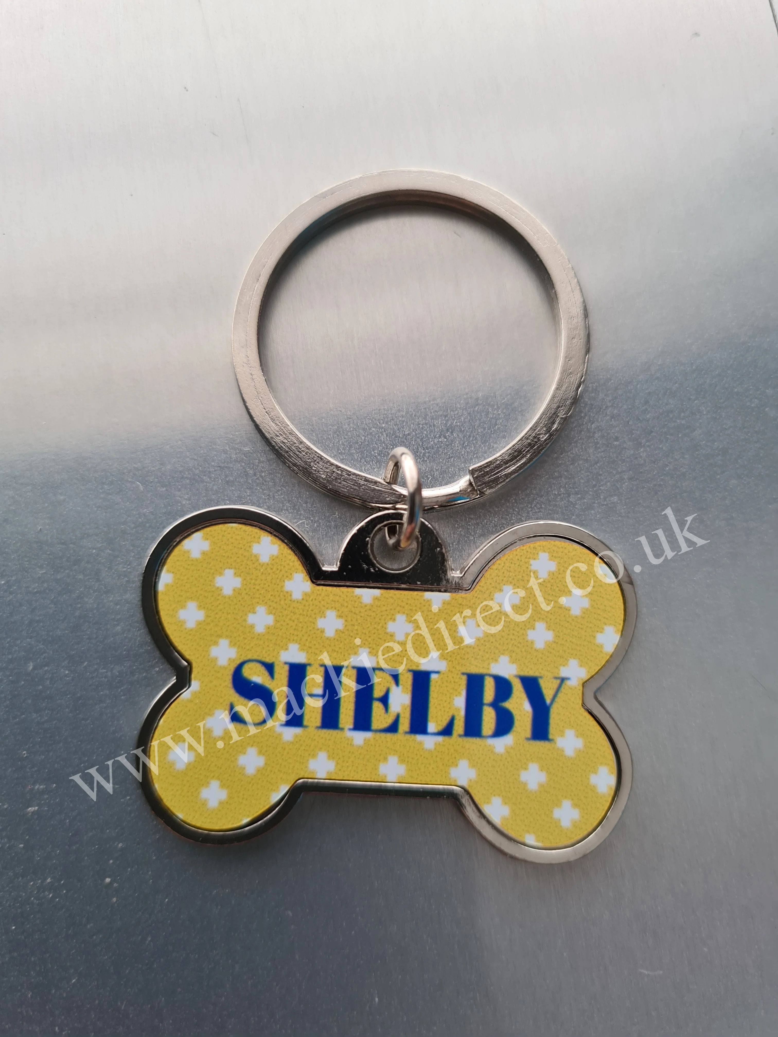 Metal Double Sided Sublimation Bone Shaped Dog Tag / Keyring - Image 3