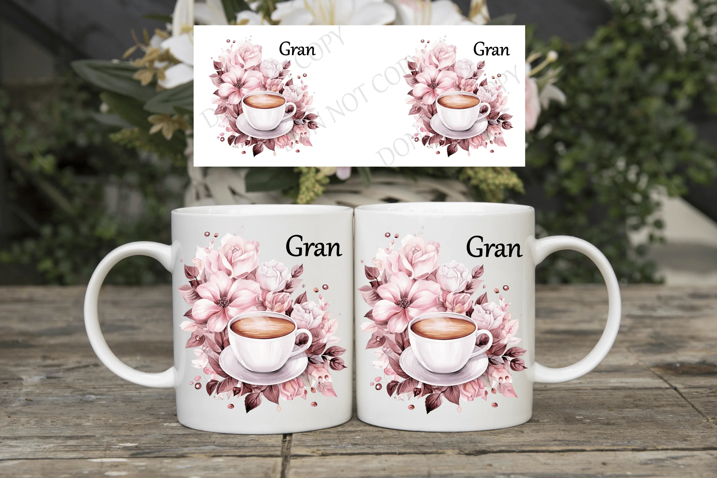 Mothers Day Purple Flower mug wrap sublimation print - Image 4