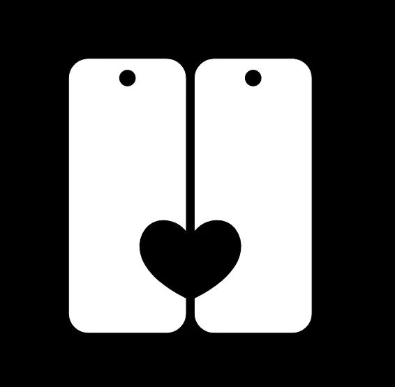 Acrylic Pair of Heart cut out keyring