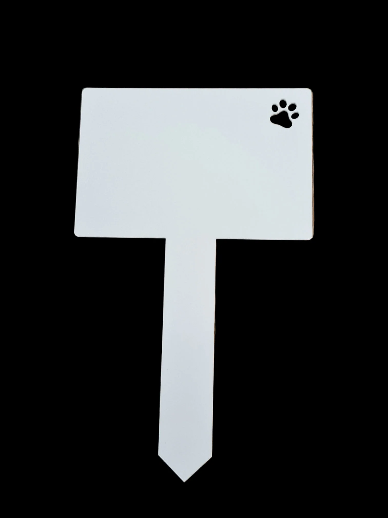Rectangle Pawprint cut out Acrylic Grave Marker