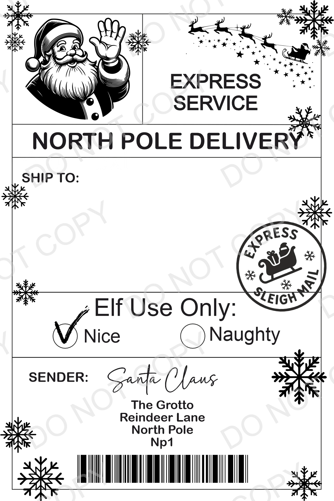 Santa Labels - Digital Download Only