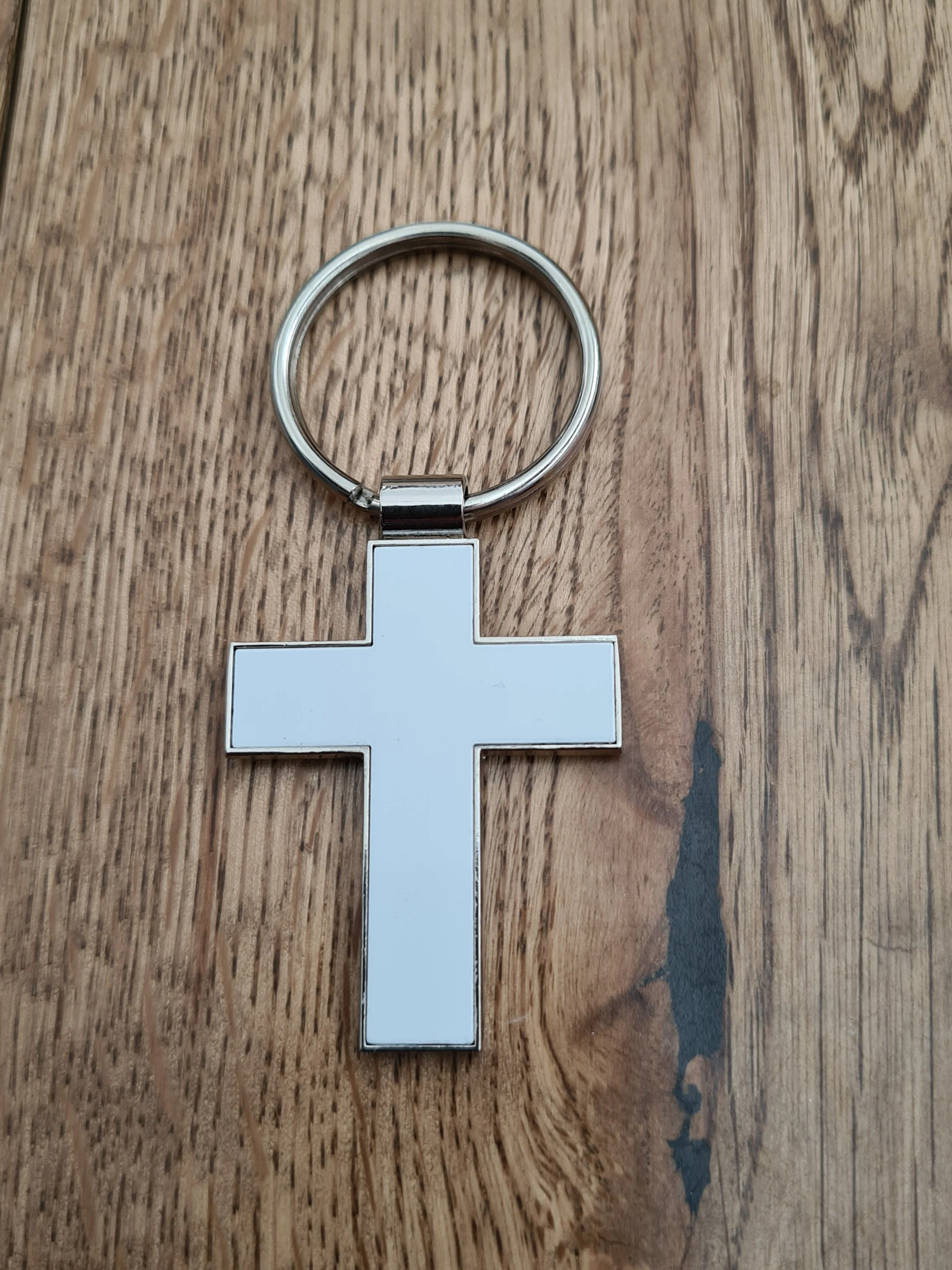 Sublimation Metal Cross Keyring