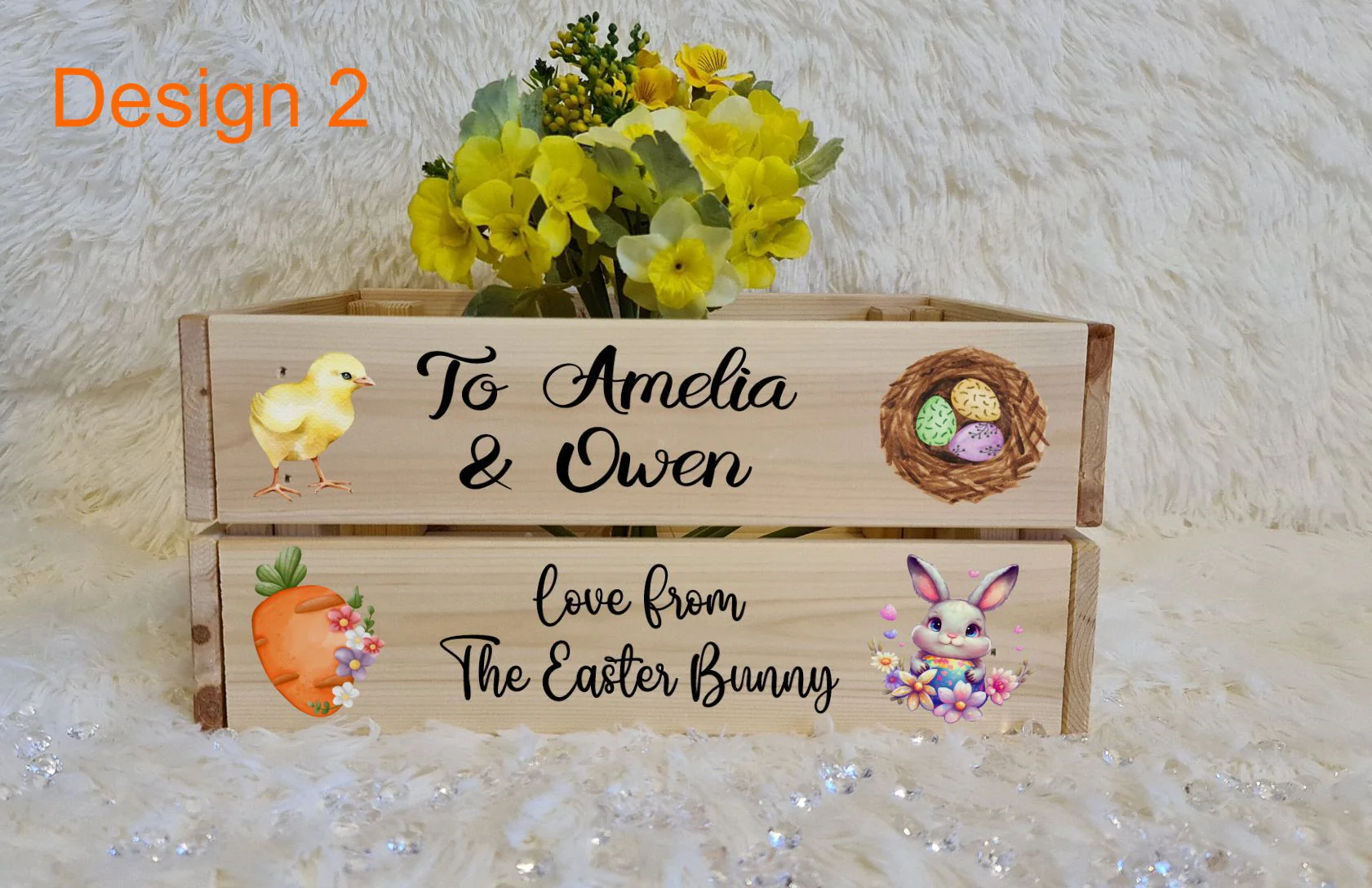 UV Printed Easter Wooden Crate - Fully Personalised - Image 4