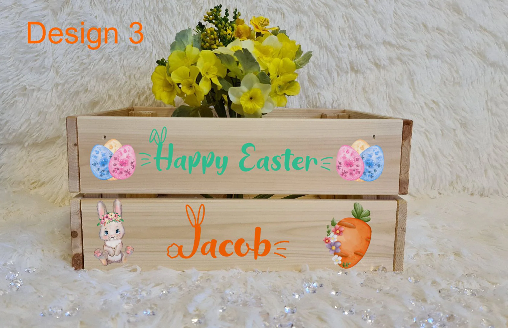 UV Printed Easter Wooden Crate - Fully Personalised - Image 5