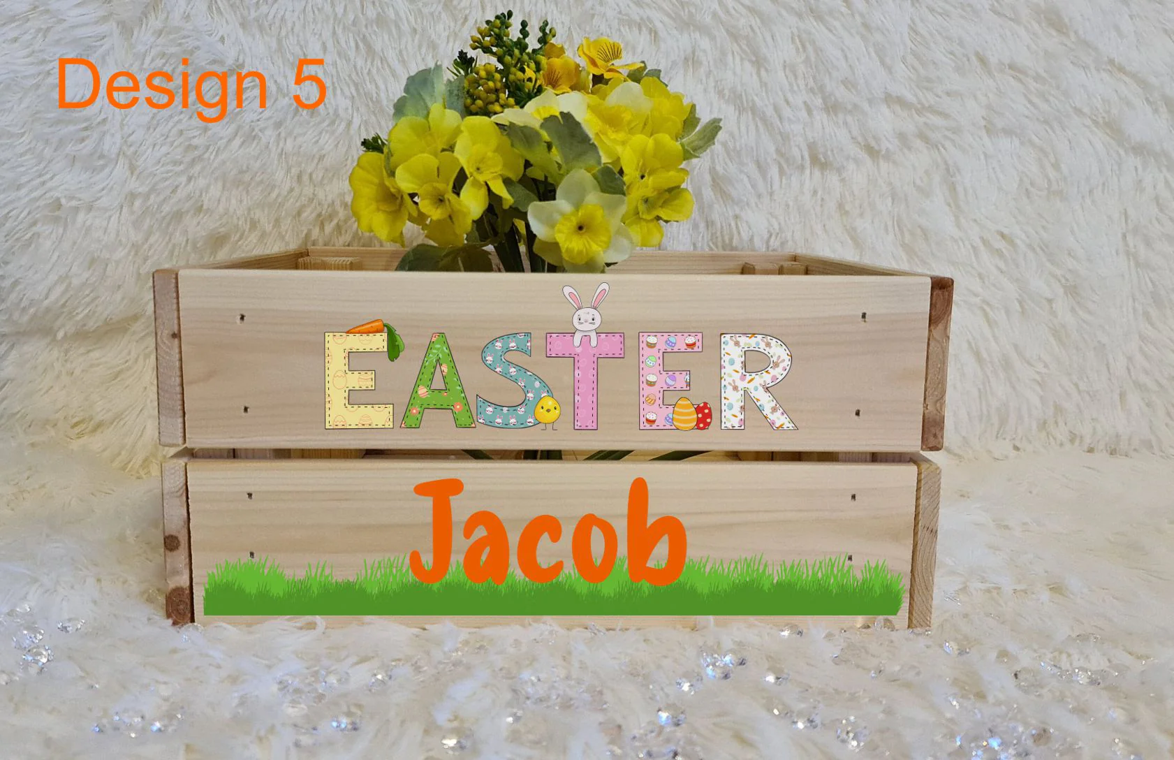 UV Printed Easter Wooden Crate - Fully Personalised - Image 7