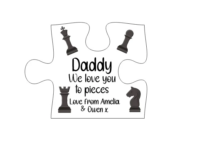 UV Printed Freestanding Puzzle Piece - Male Relations - Football / Rugby / Fishing / Chess & Gardening - Image 7
