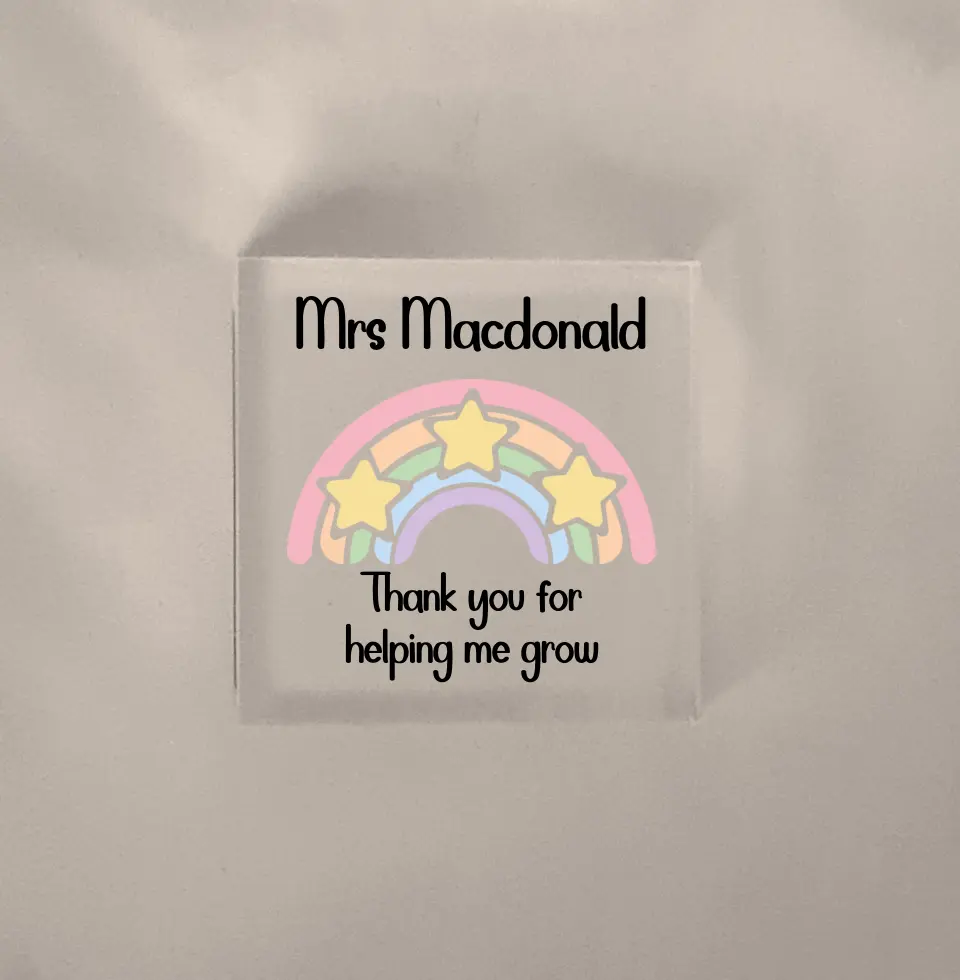 UV Printed Rainbow Teacher Acrylic Block - Image 3