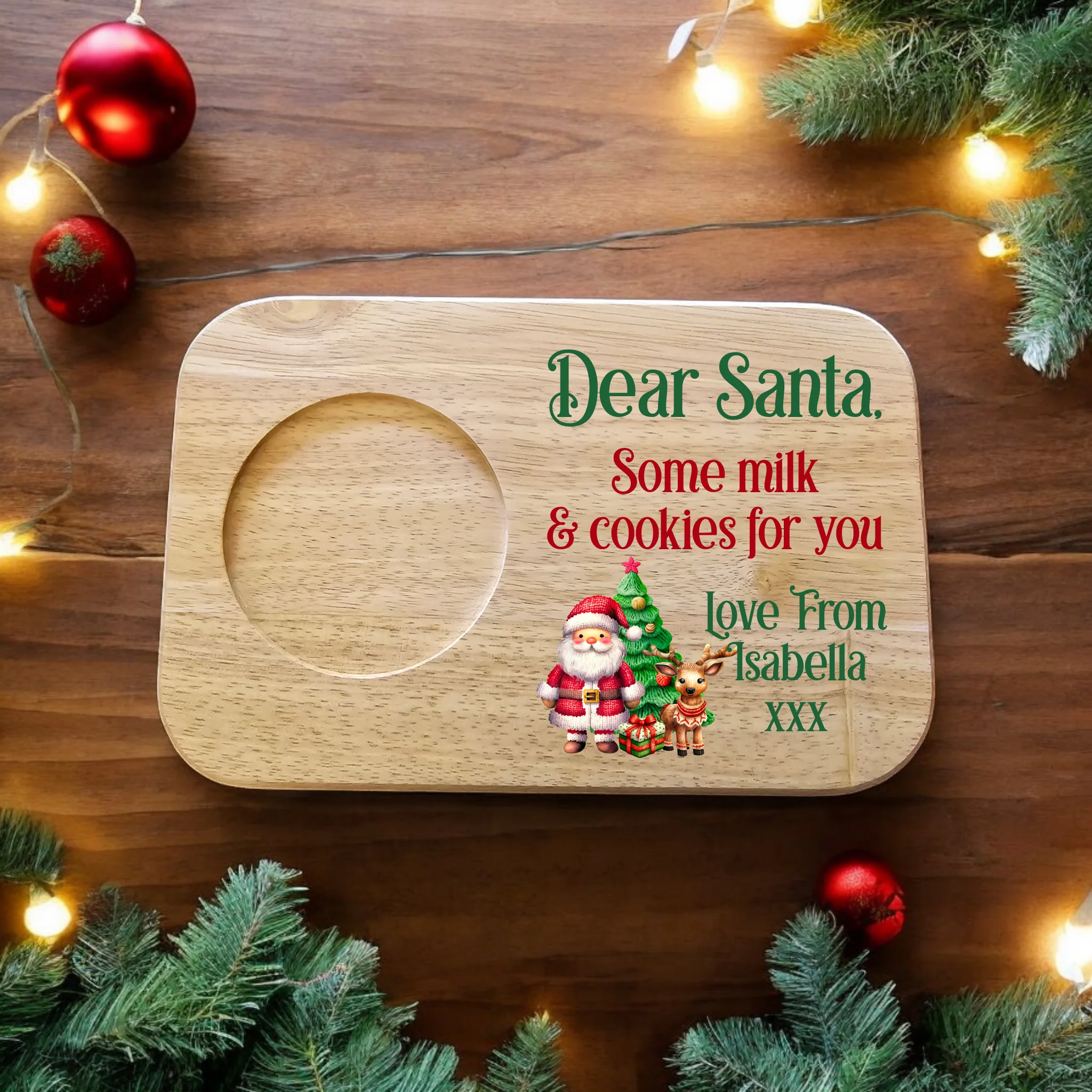 UV Printed Santa Milk & Cookies Board - Fully Personalised - Image 4