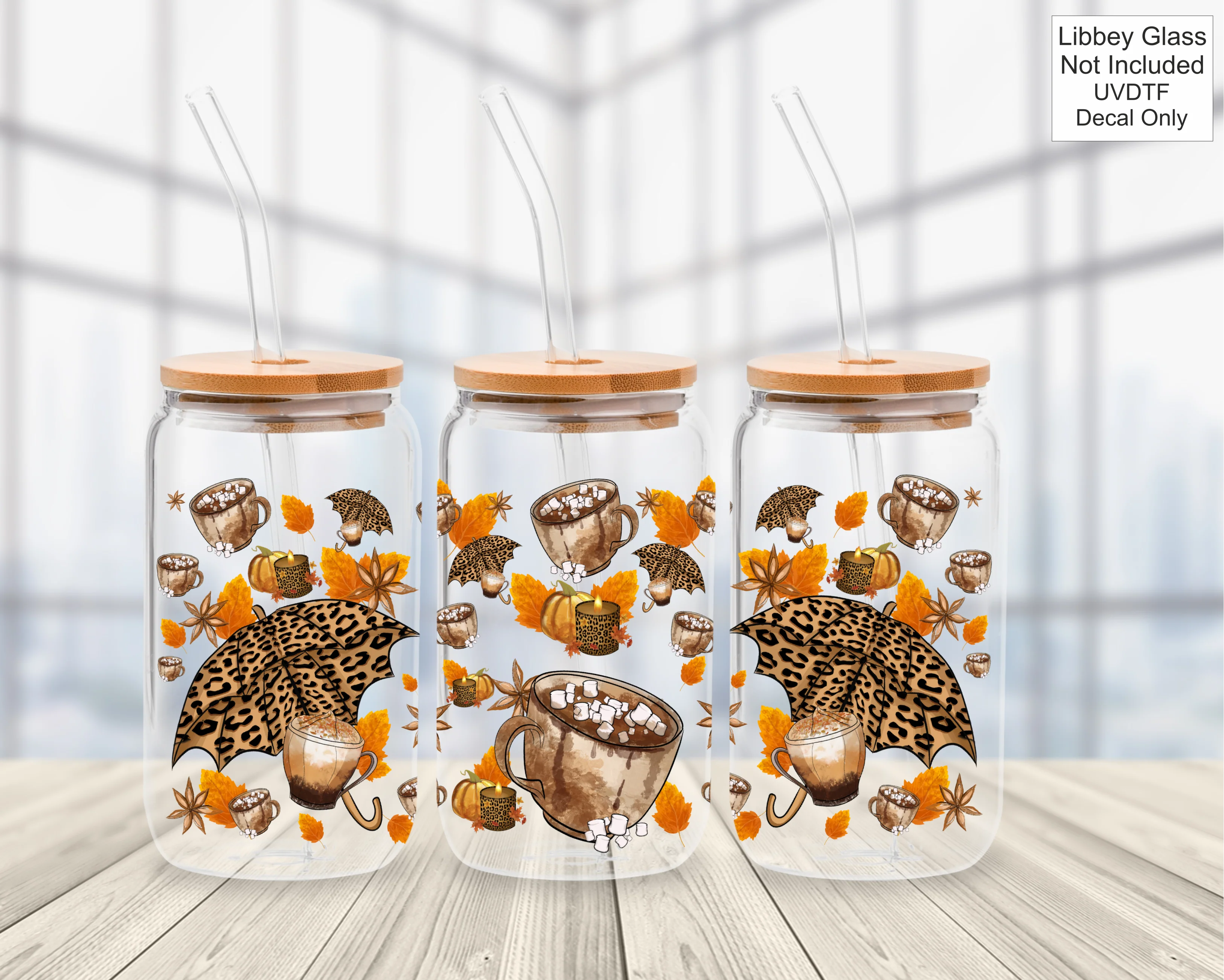 UVDTF 16oz Libbey Glass Wrap - Autumn