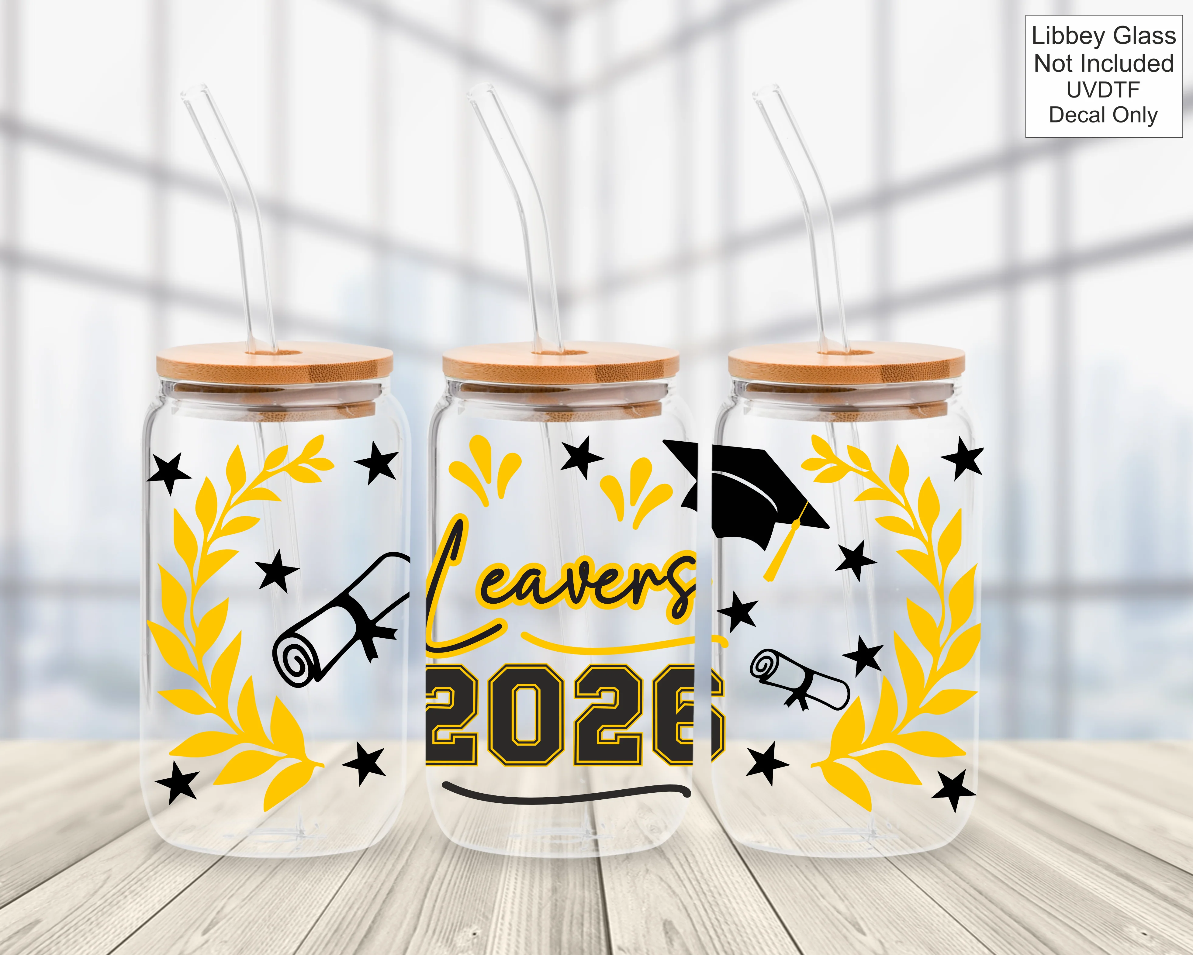 UVDTF 16oz Libbey Glass Wrap - Class Of / Leavers 2026 - Image 10