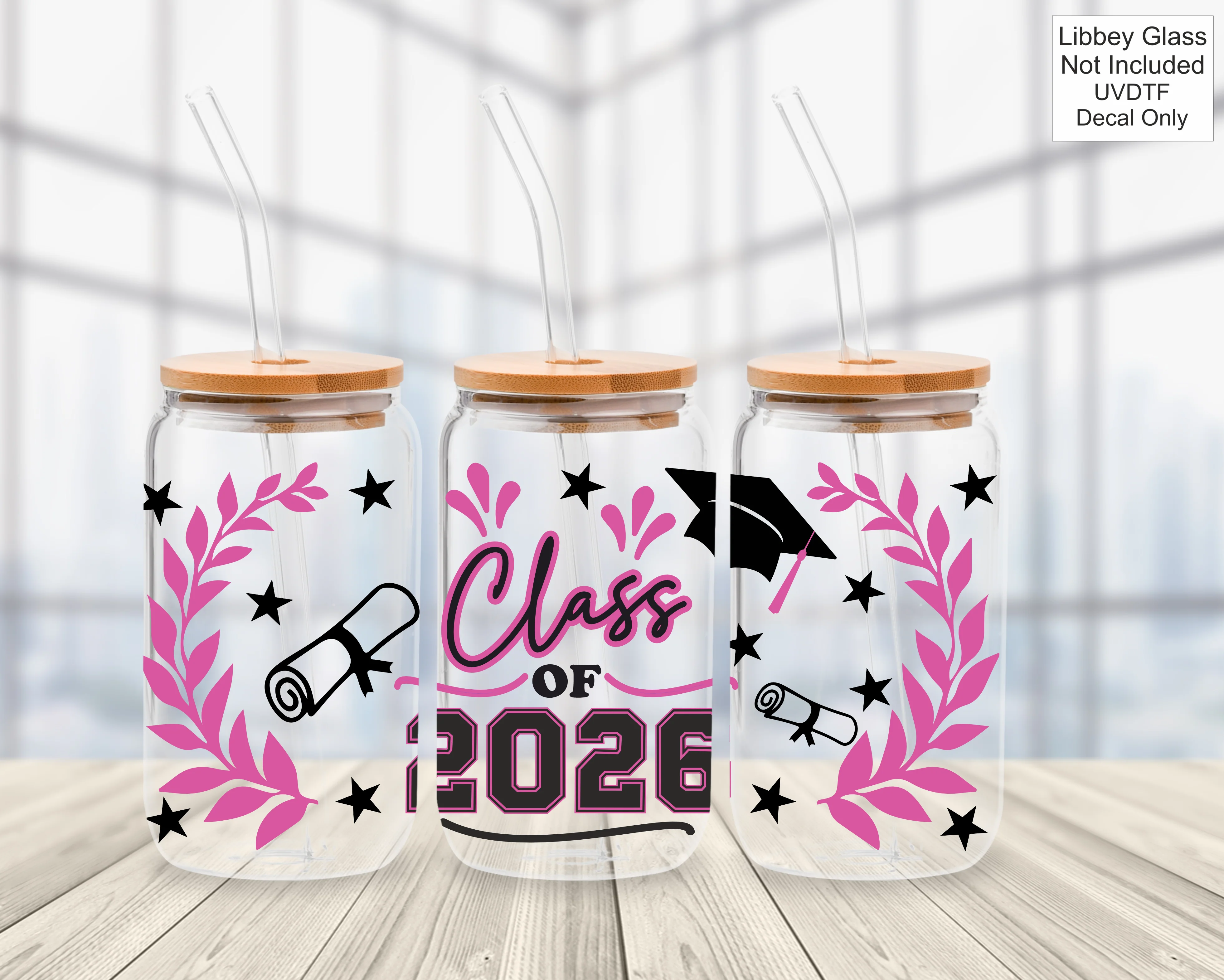 UVDTF 16oz Libbey Glass Wrap - Class Of / Leavers 2026 - Image 3