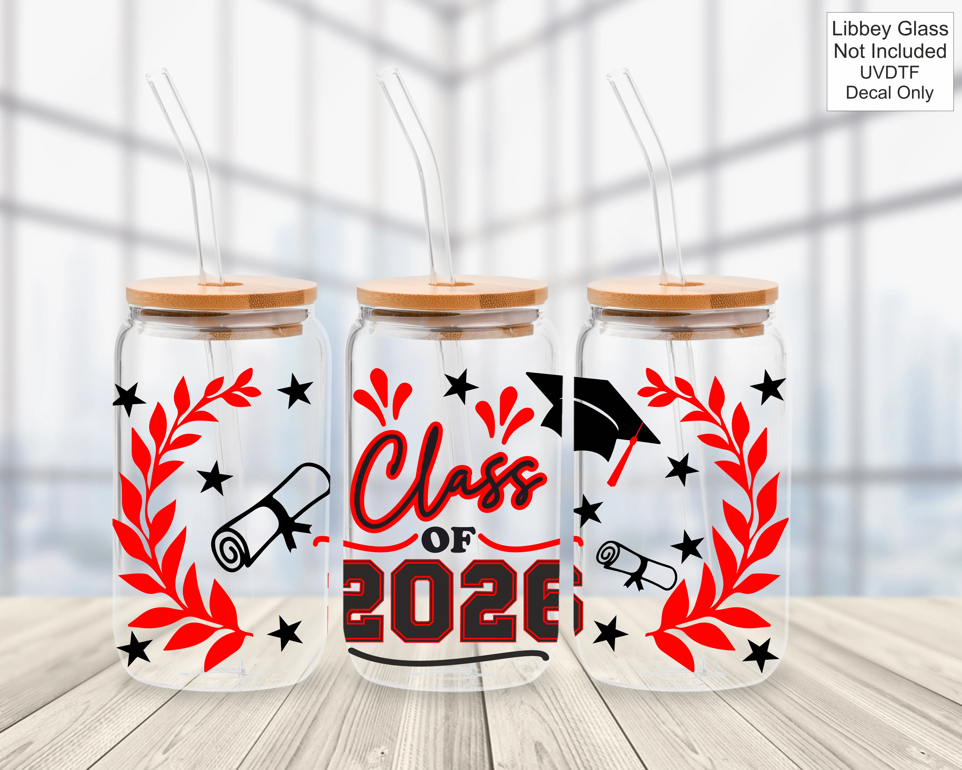 UVDTF 16oz Libbey Glass Wrap - Class Of / Leavers 2026 - Image 4