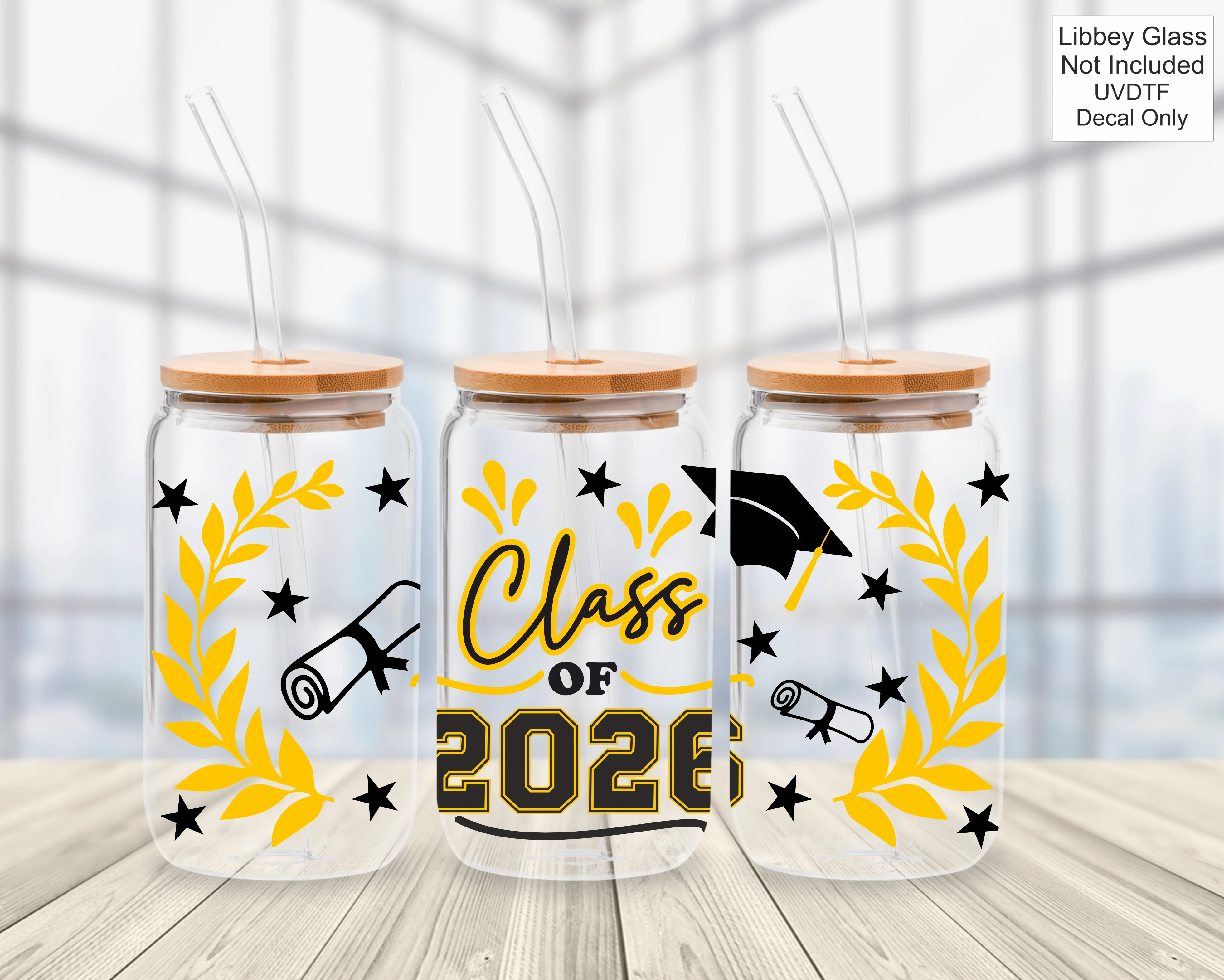 UVDTF 16oz Libbey Glass Wrap - Class Of / Leavers 2026 - Image 5