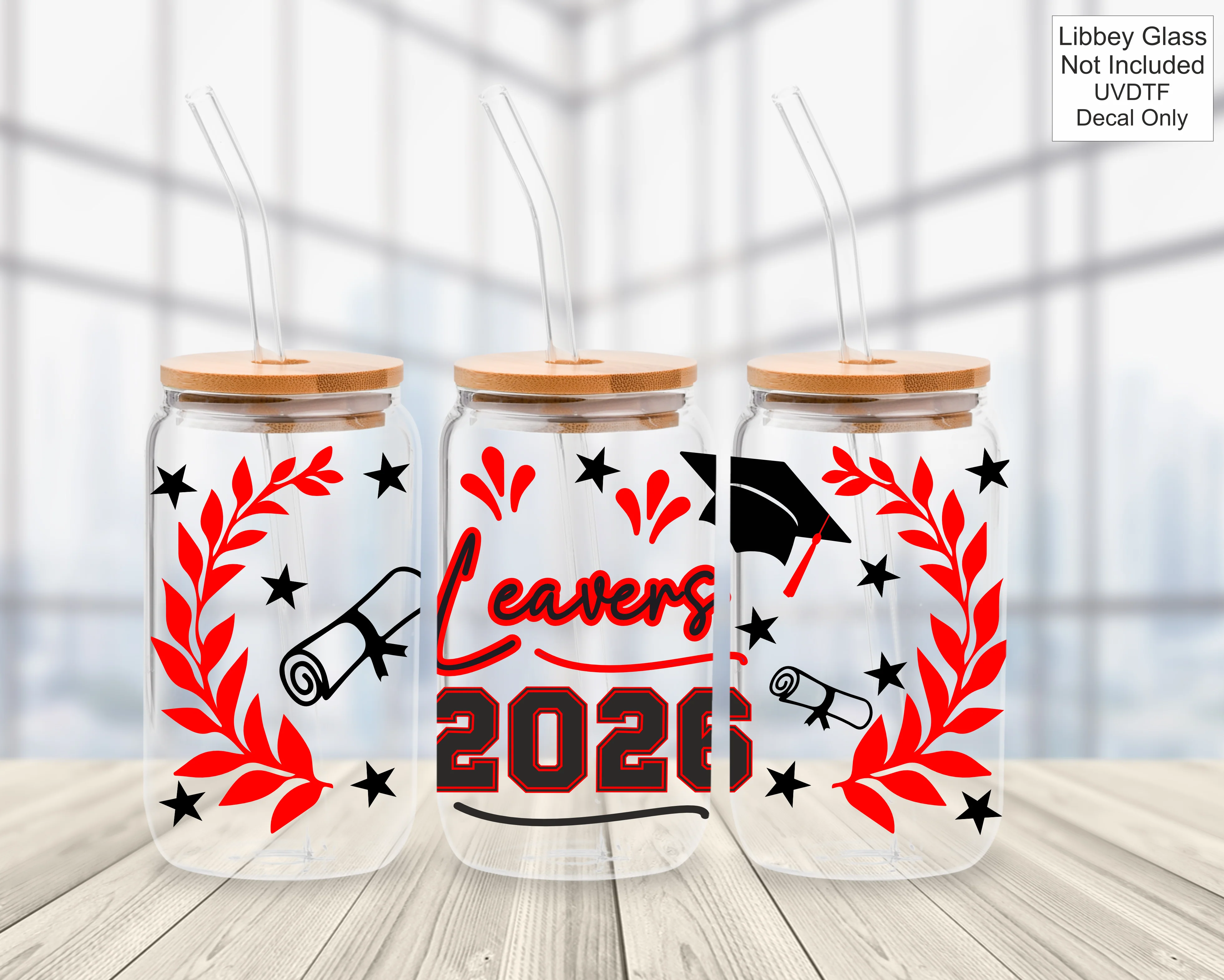UVDTF 16oz Libbey Glass Wrap - Class Of / Leavers 2026 - Image 9