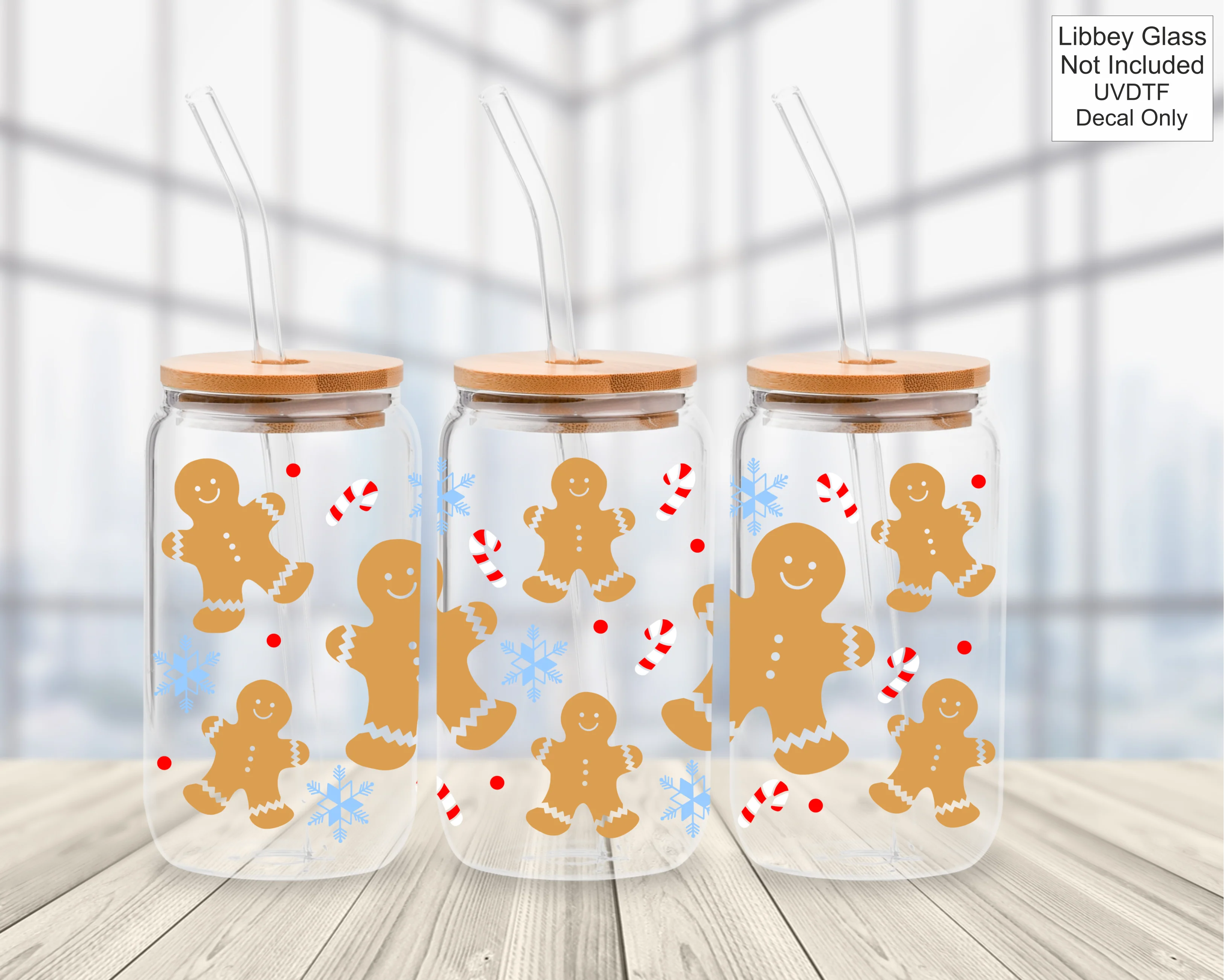 UVDTF 16oz Libbey Glass Wrap - Gingerbread