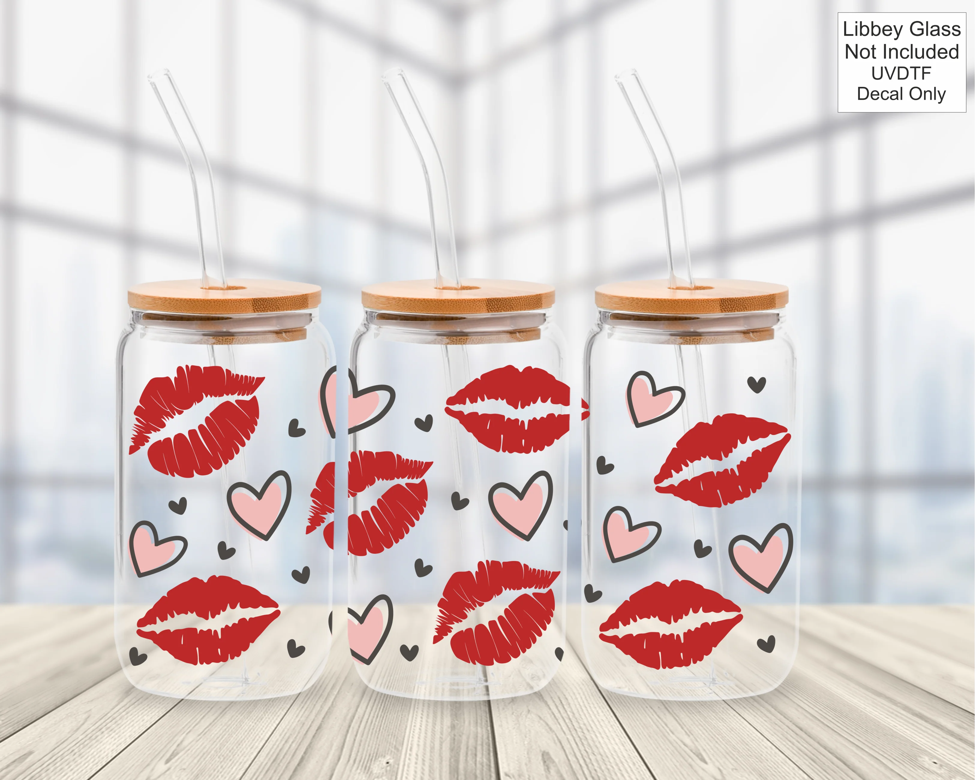 UVDTF 16oz Libbey Glass Wrap - Valentines