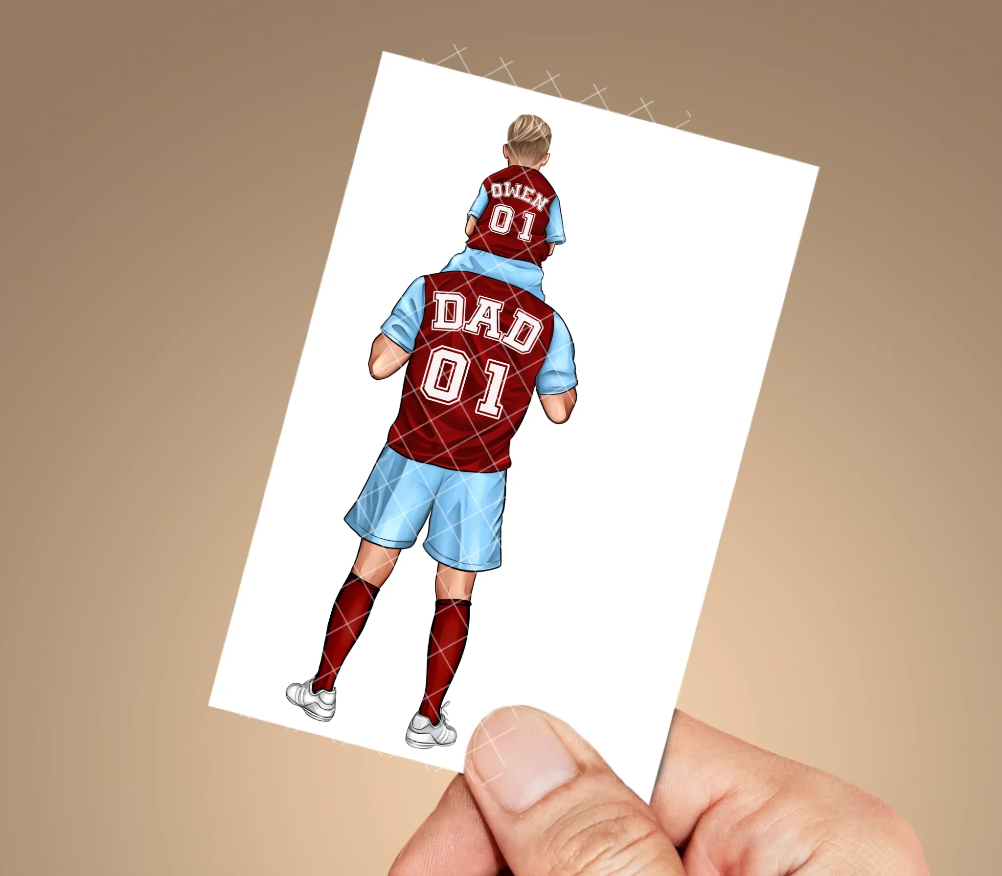 UVDTF-Football Dad & 1 Child