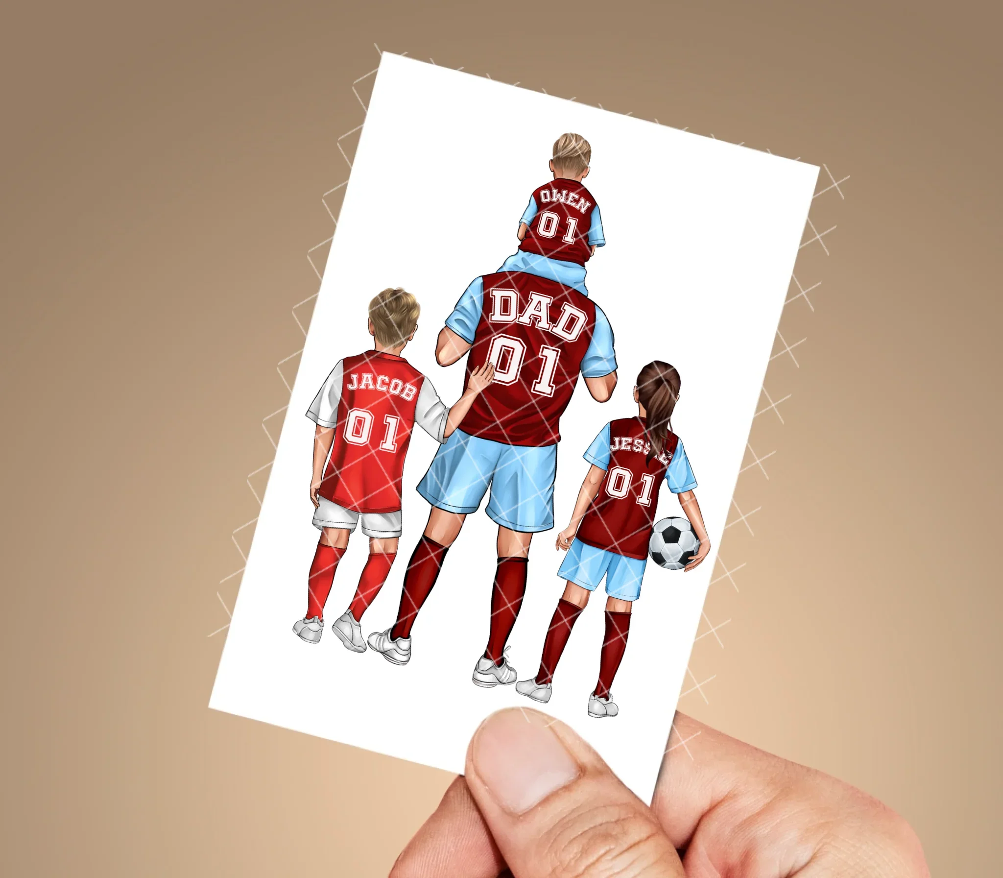 UVDTF-Football Dad & 3 Children