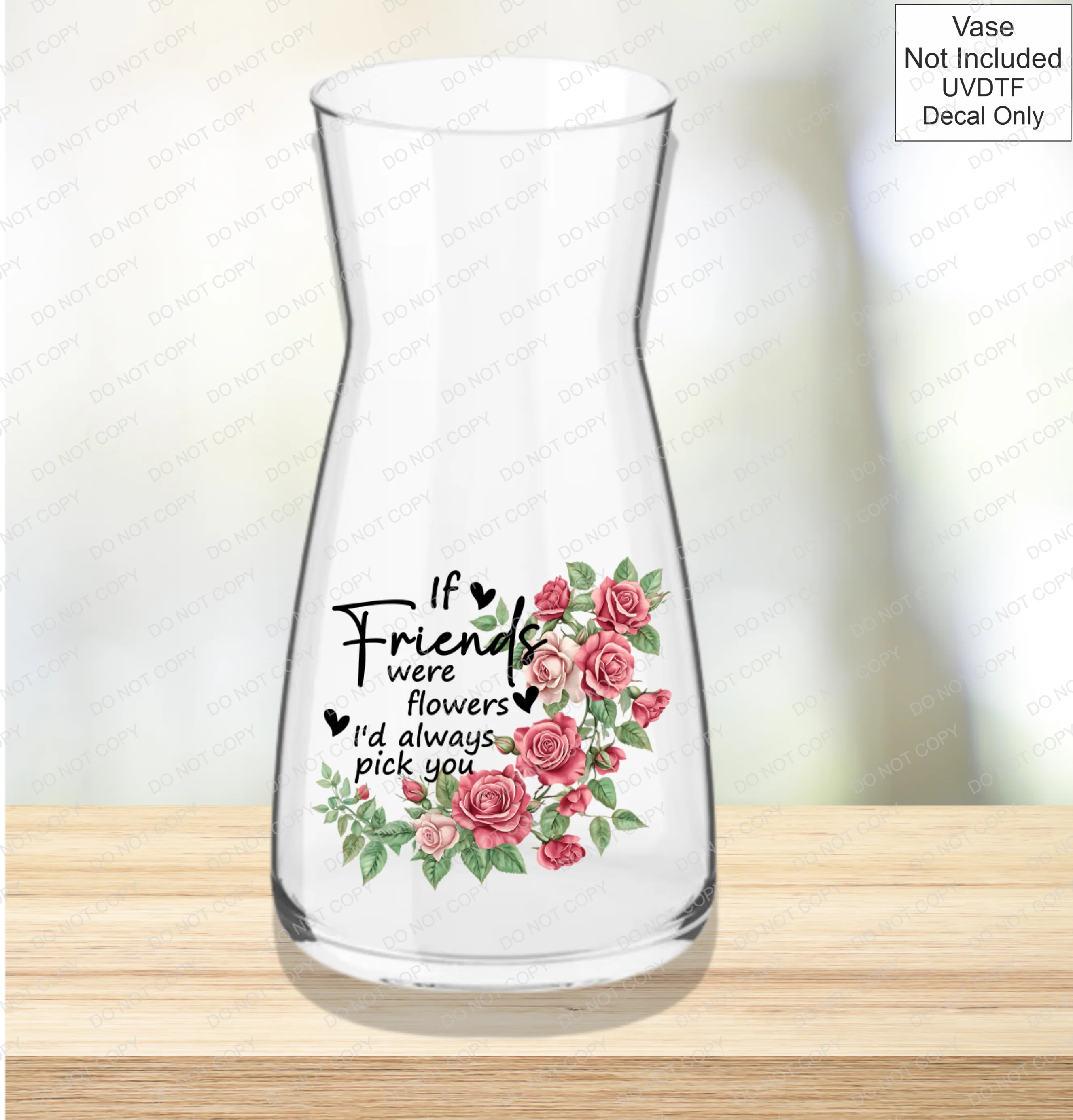 UVDTF If Were Flowers I'd Always Pick You - Red Roses - Image 19