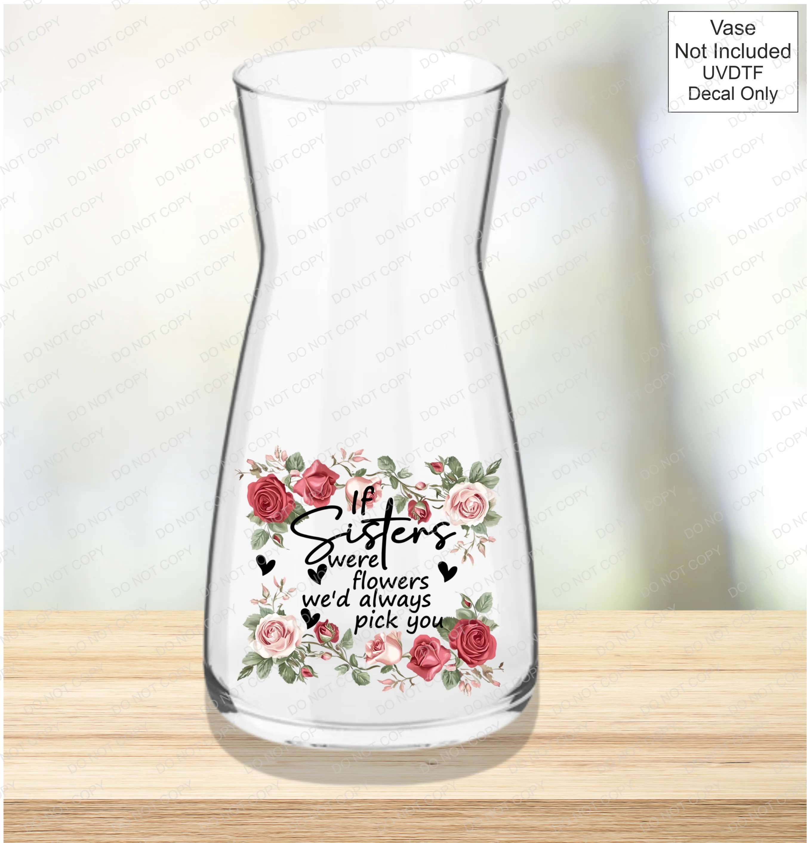 UVDTF If Were Flowers We'd Always Pick You - Pink & Red Roses - Image 6