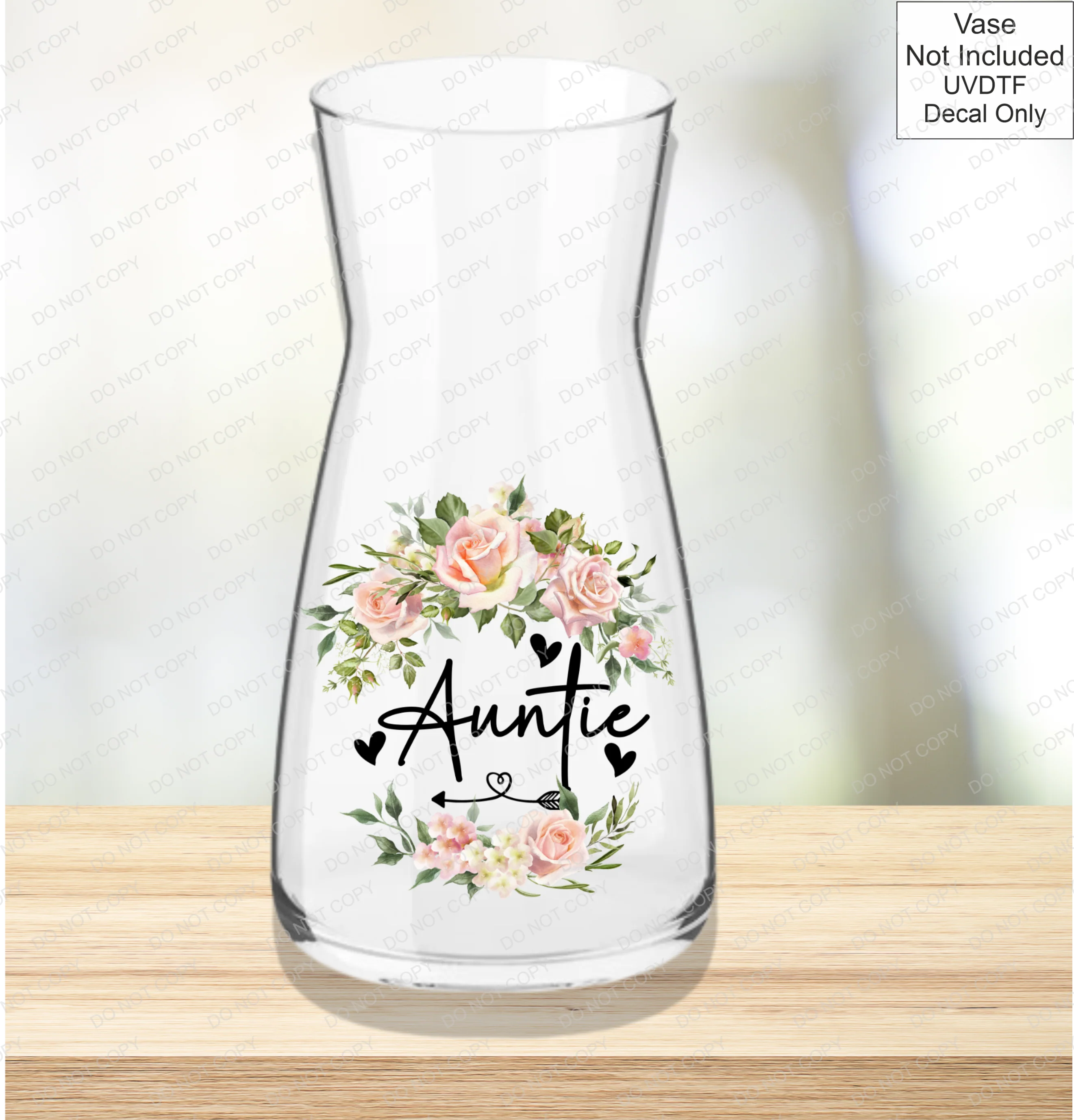 UVDTF Mothers Day Vase - Pink Roses - Image 18