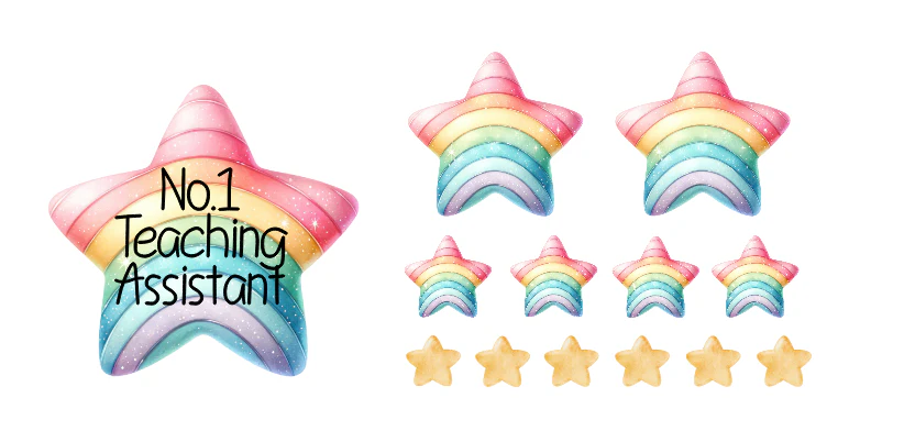 UVDTF Teacher Rainbow Stars Element Sheet - Image 3