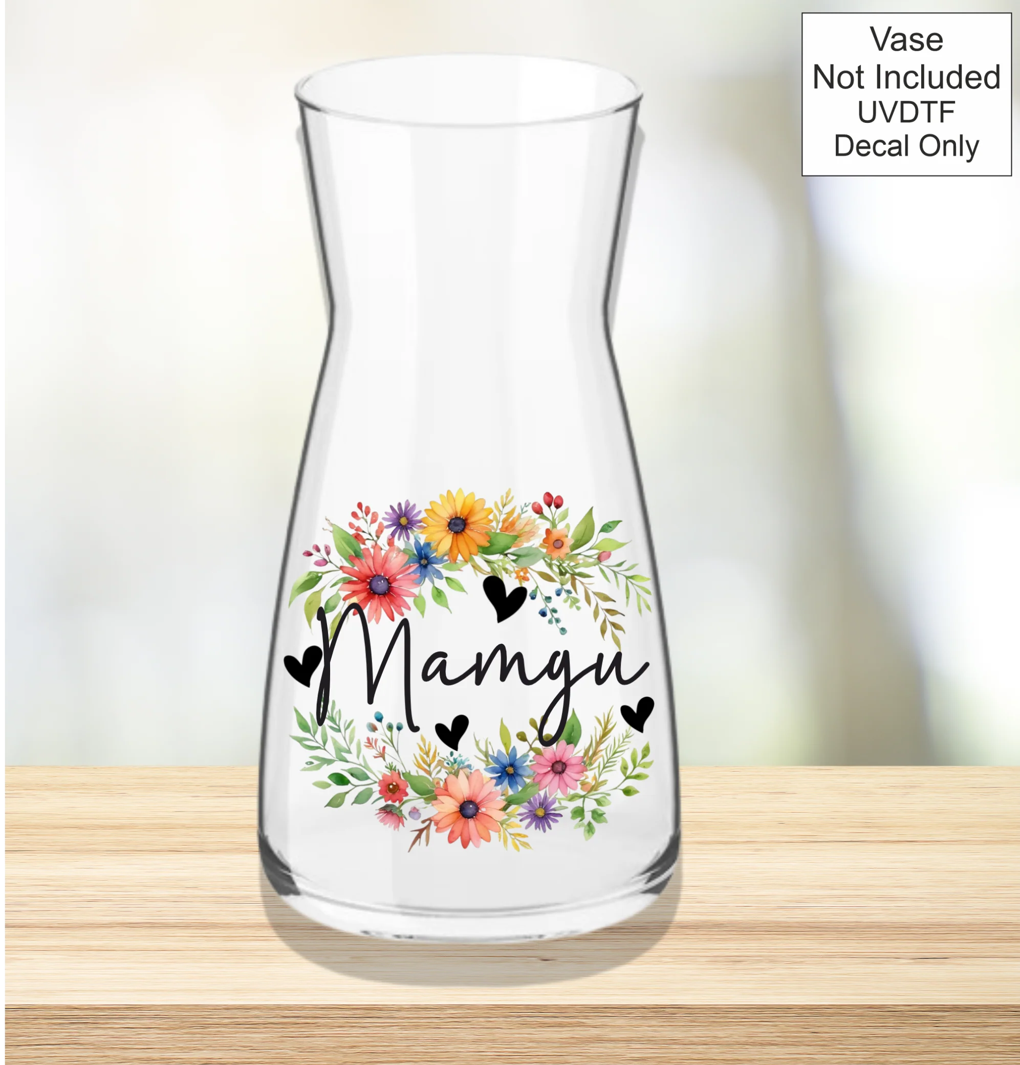 UVDTF Spring Flower Family Name Vase - Welsh - Image 5