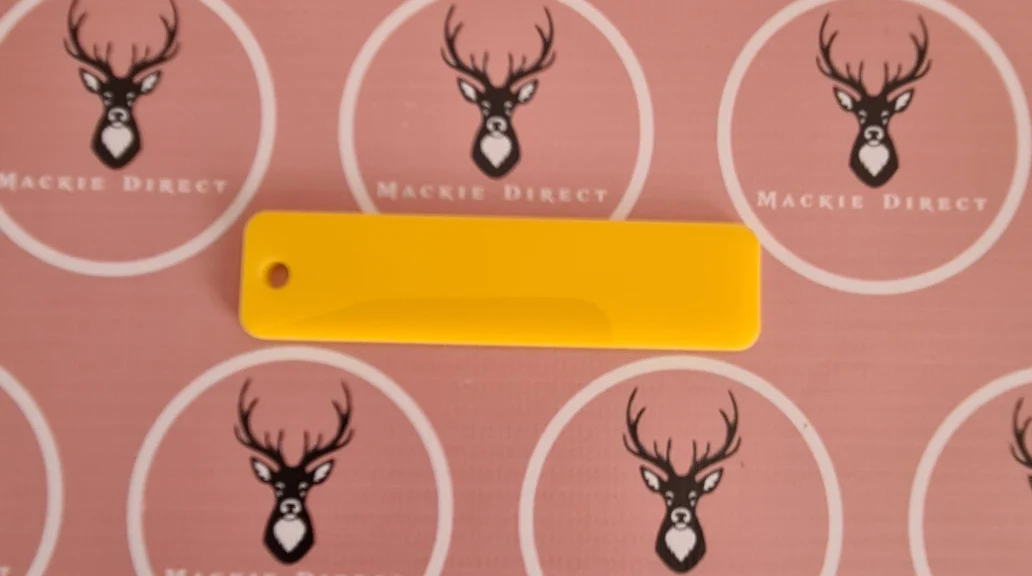 Yellow Acrylic Car Reg Number Plate Keyring